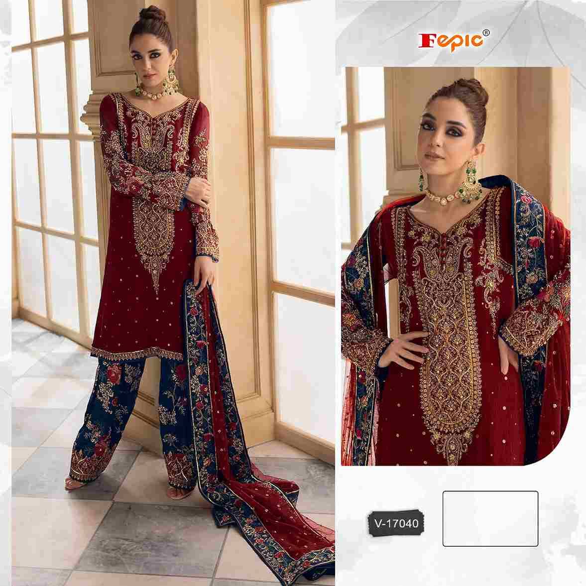 Fepic 17040 Colours By Fepic 17040-A To 17040-B Series Beautiful Pakistani Suits Colorful Stylish Fancy Casual Wear & Ethnic Wear Velvet Embroidered Dresses At Wholesale Price