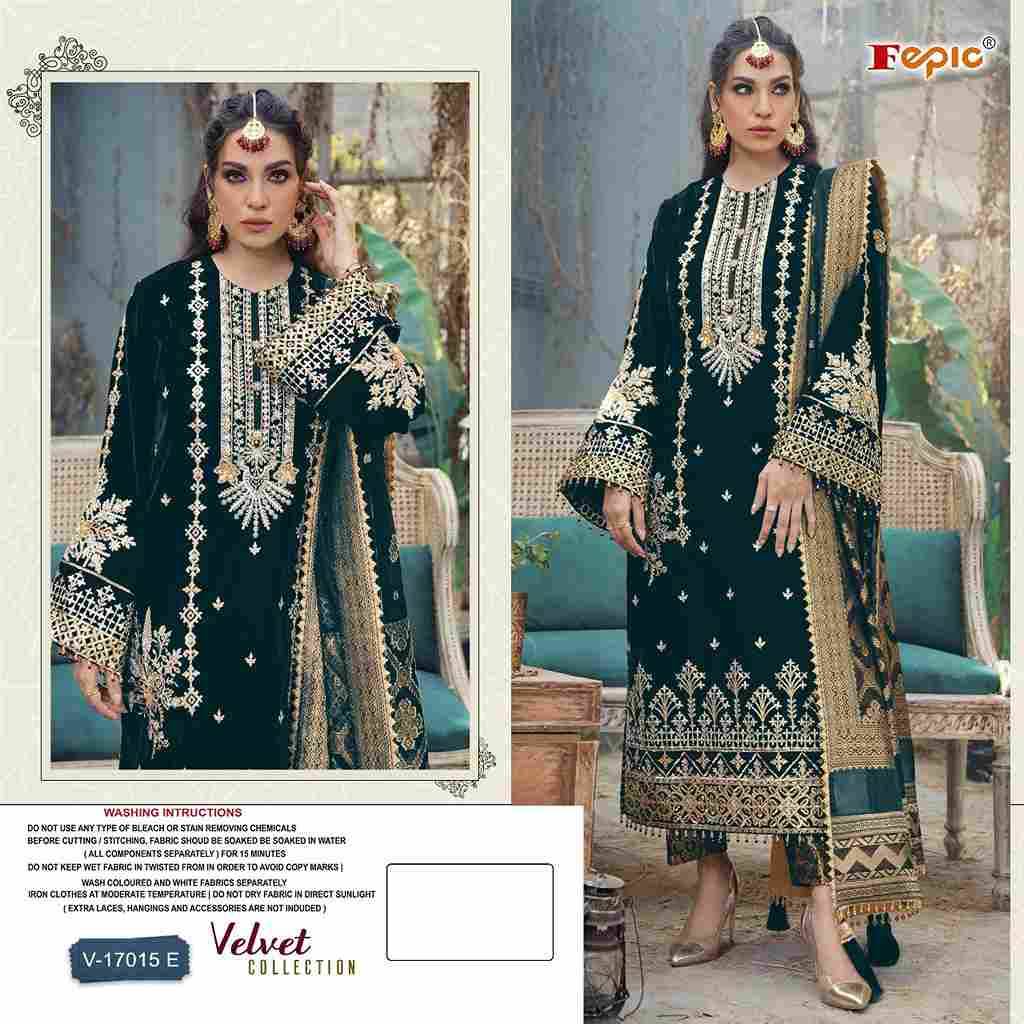 Fepic 17015 Colours By Fepic Beautiful Pakistani Suits Colorful Stylish Fancy Casual Wear & Ethnic Wear Velvet Embroidered Dresses At Wholesale Price