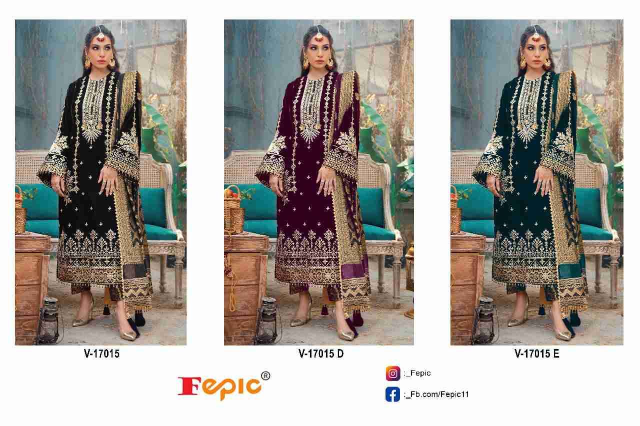 Fepic 17015 Colours By Fepic Beautiful Pakistani Suits Colorful Stylish Fancy Casual Wear & Ethnic Wear Velvet Embroidered Dresses At Wholesale Price