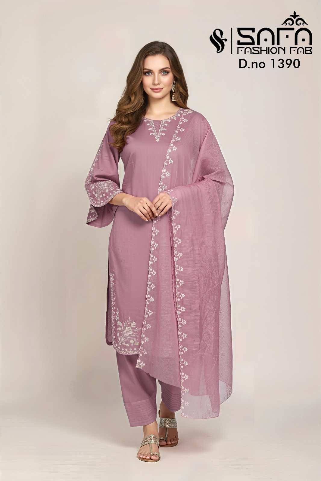 Safa 1390 Colours By Safa Fashion 1390-A To 1390-C Series Designer Stylish Fancy Colorful Beautiful Party Wear & Ethnic Wear Collection Fancy Dresses At Wholesale Price