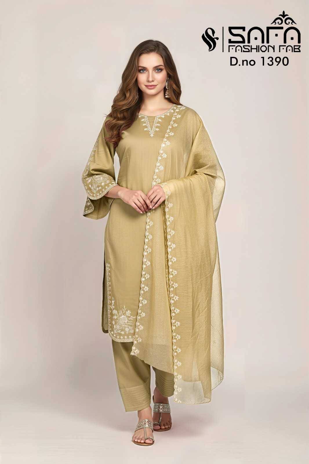 Safa 1390 Colours By Safa Fashion 1390-A To 1390-C Series Designer Stylish Fancy Colorful Beautiful Party Wear & Ethnic Wear Collection Fancy Dresses At Wholesale Price