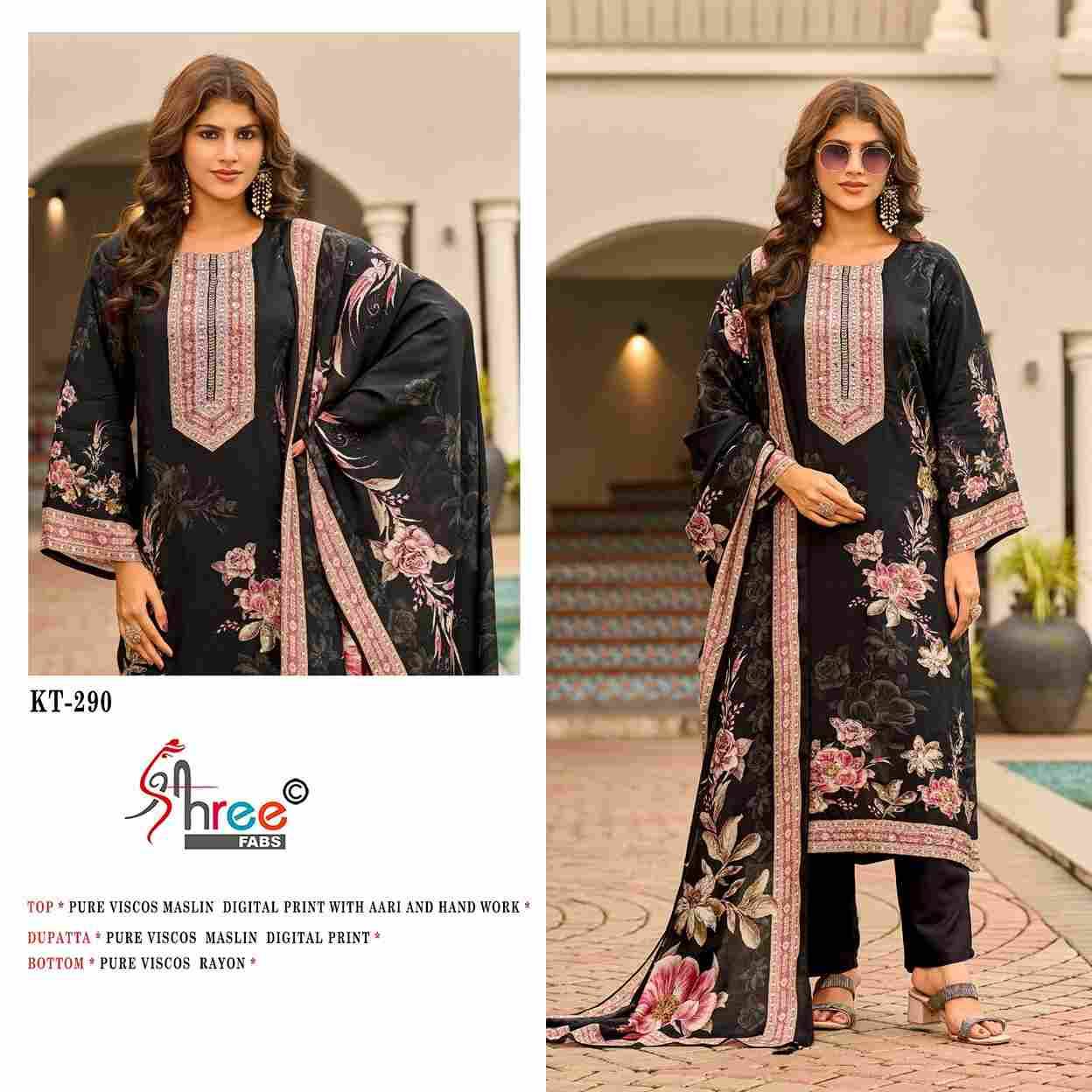 Shree Fabs Hit Design KT-290 Colours By Shree Fabs KT-290 To KT-290-C Series Designer Pakistani Suits Beautiful Fancy Stylish Colorful Party Wear & Occasional Wear Pure Viscose Muslin Embroidery Dresses At Wholesale Price