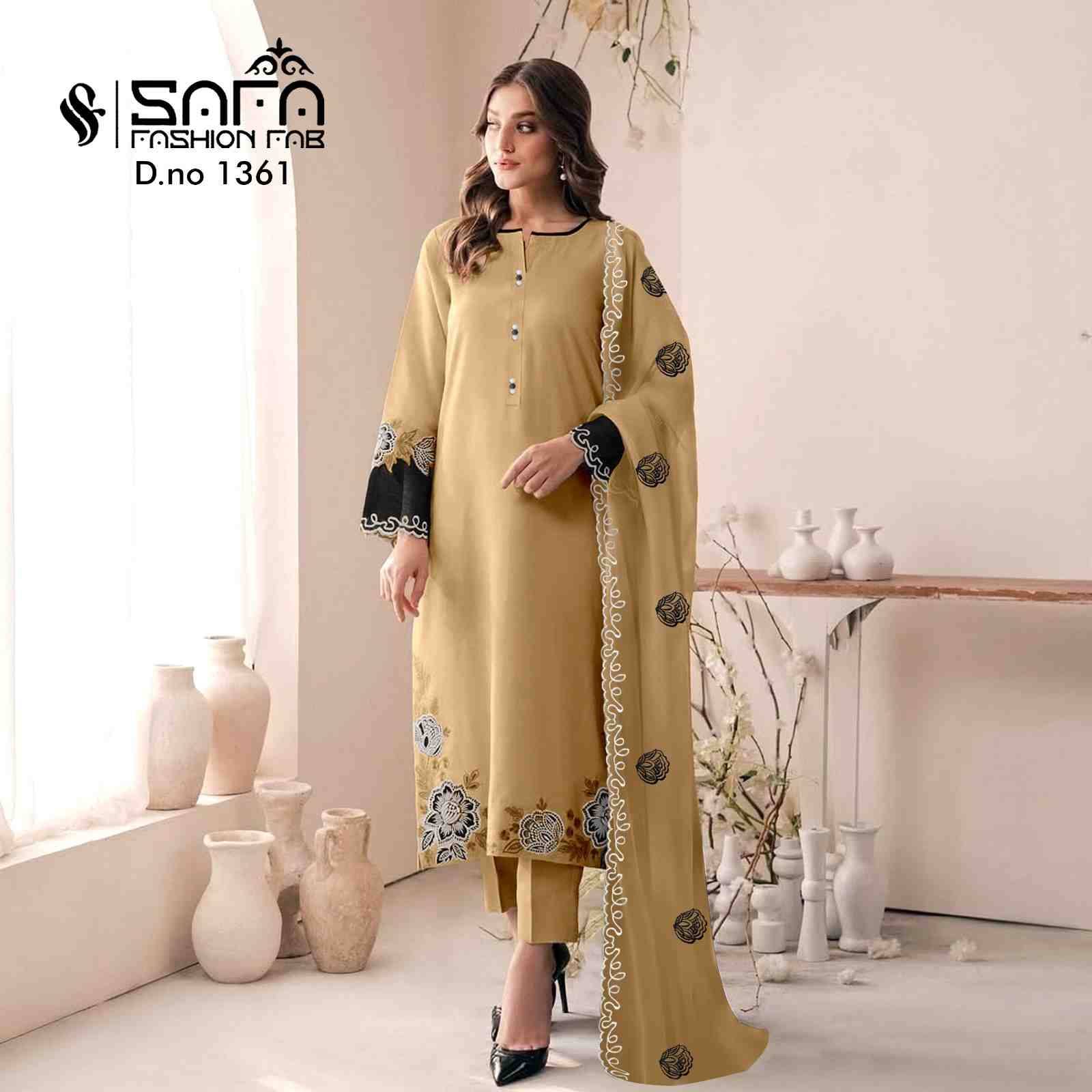 Safa 1361 Colours By Safa Fashion 1361-A To 1361-D Series Designer Stylish Fancy Colorful Beautiful Party Wear & Ethnic Wear Collection Georgette Dresses At Wholesale Price