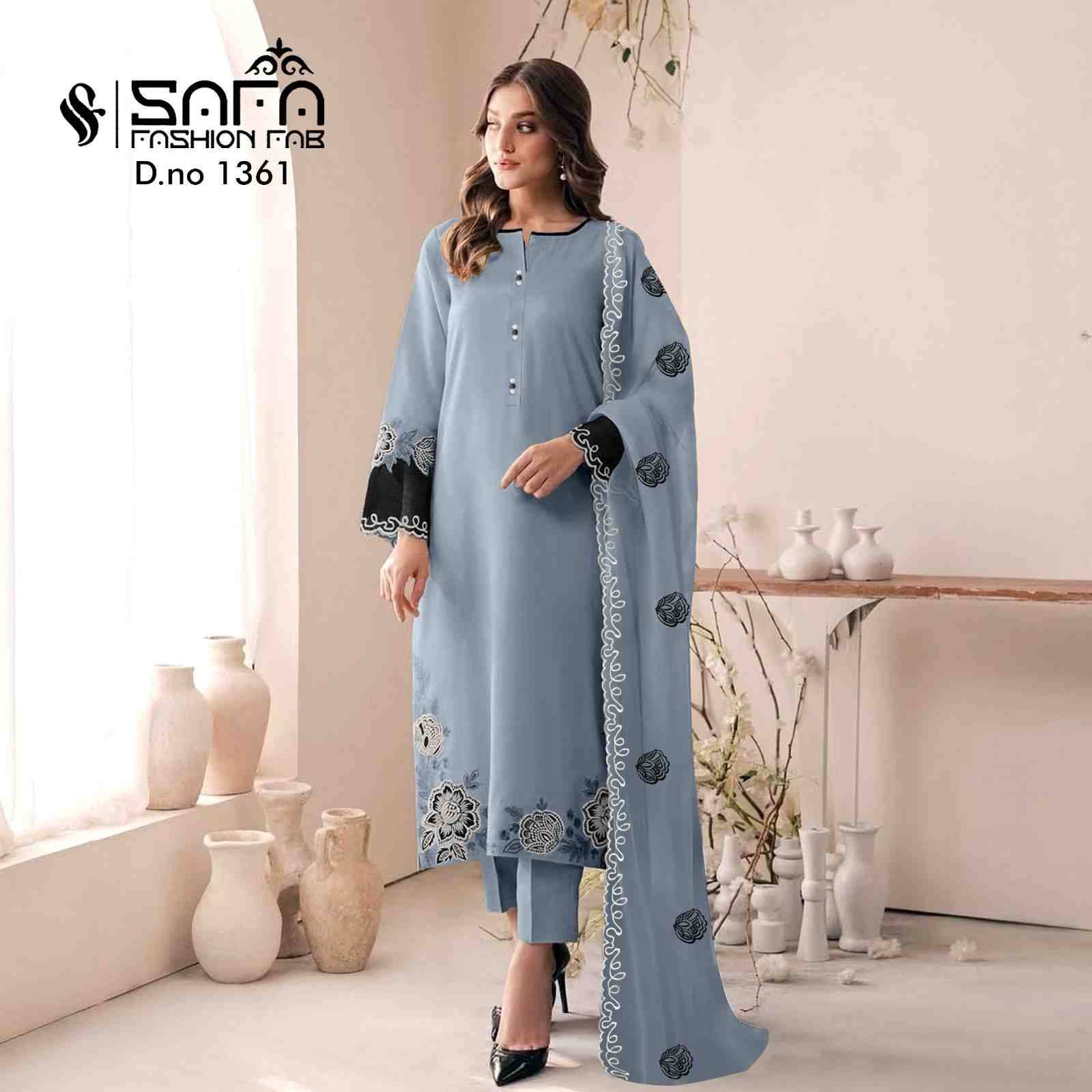 Safa 1361 Colours By Safa Fashion 1361-A To 1361-D Series Designer Stylish Fancy Colorful Beautiful Party Wear & Ethnic Wear Collection Georgette Dresses At Wholesale Price