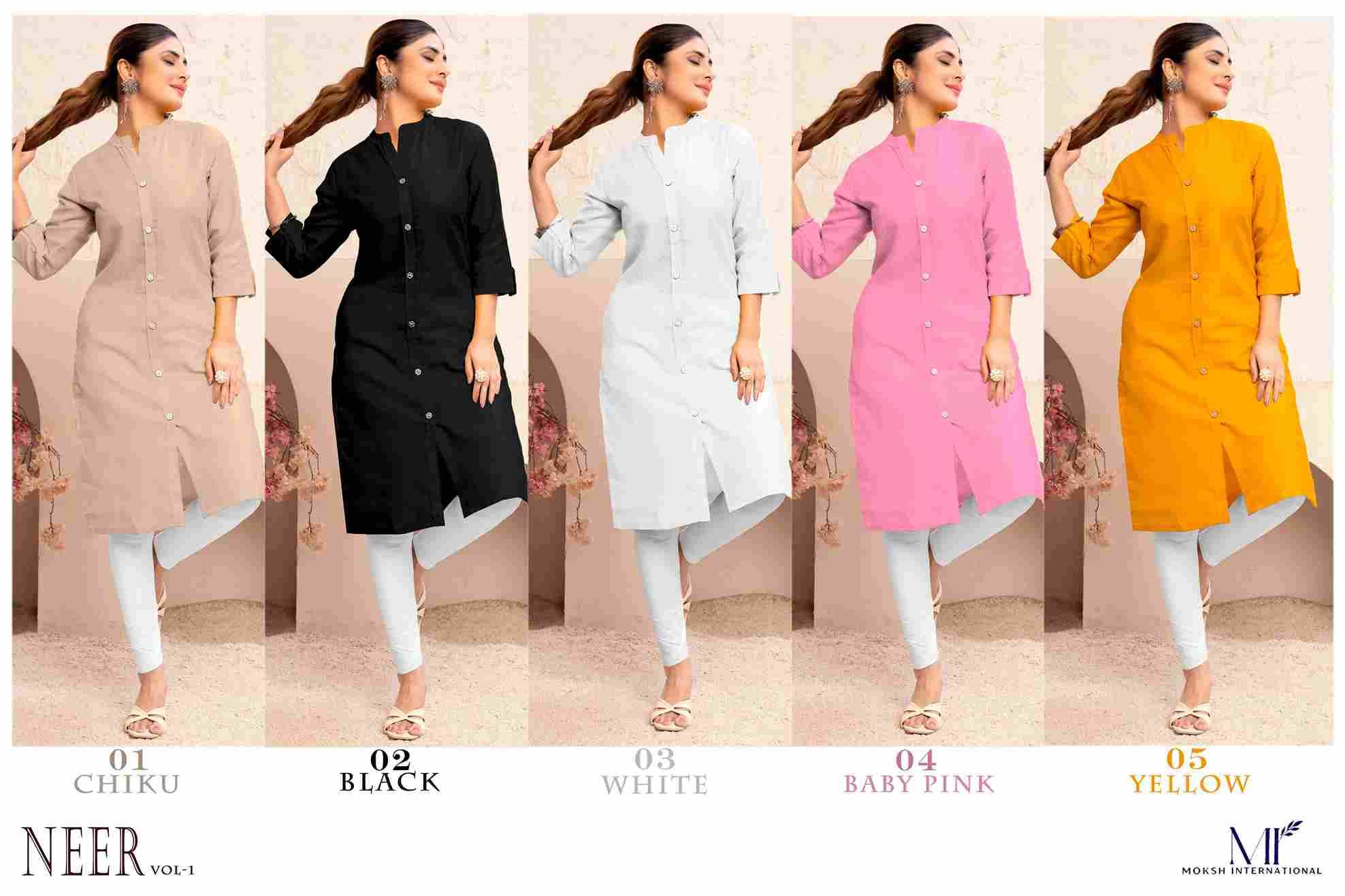 Neer Vol-1 By Moksh International 01 To 05 Series Designer Stylish Fancy Colorful Beautiful Party Wear & Ethnic Wear Collection Cotton Kurtis At Wholesale Price