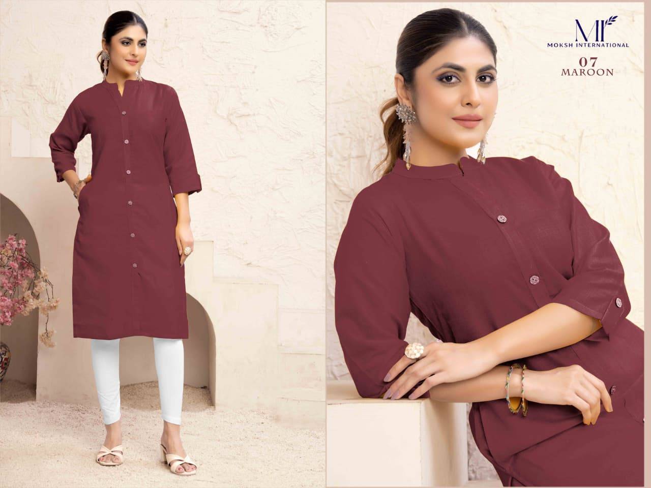 Neer Vol-2 By Moksh International 05 To 09 Series Designer Stylish Fancy Colorful Beautiful Party Wear & Ethnic Wear Collection Cotton Kurtis At Wholesale Price