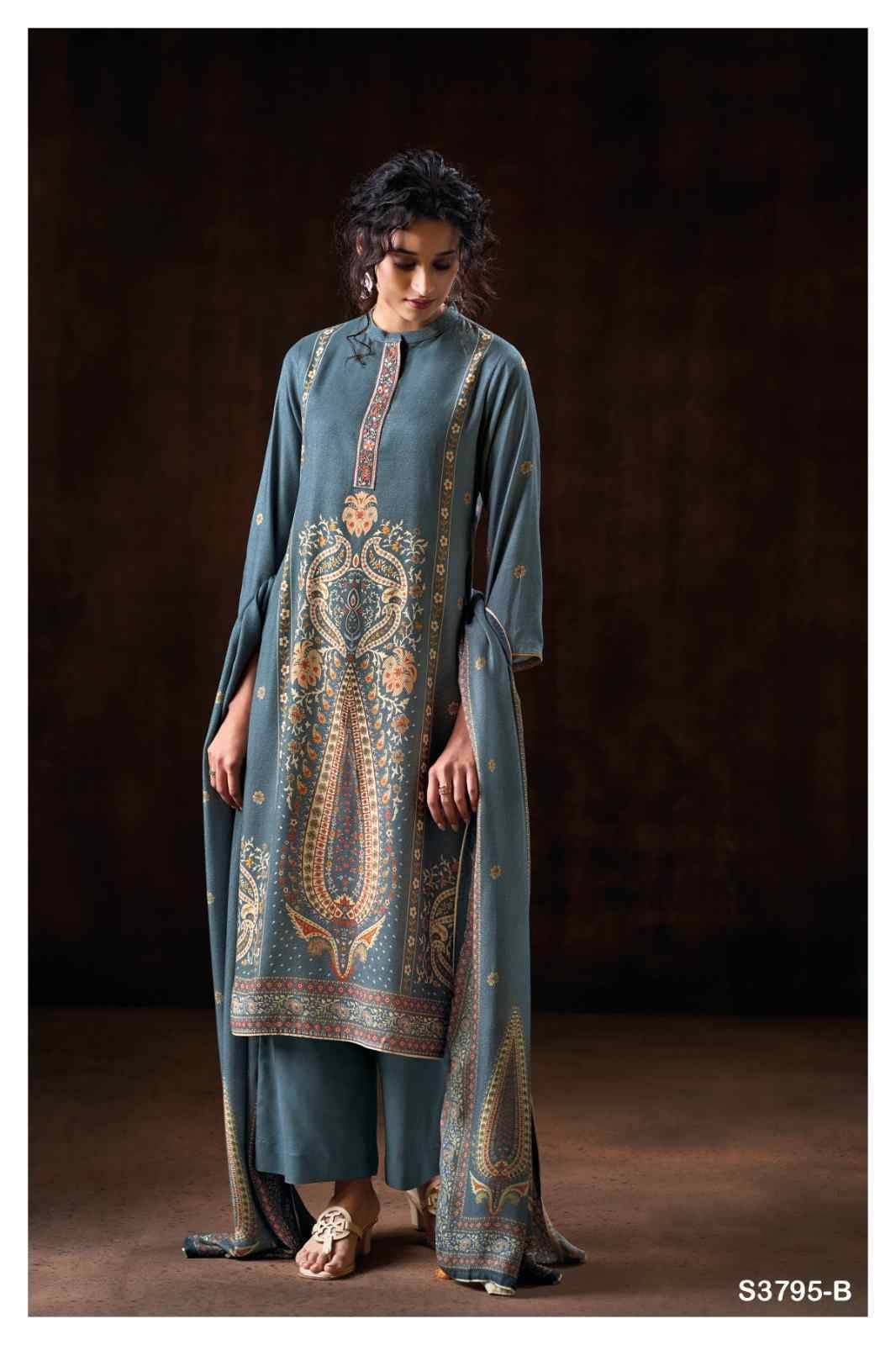 Shaista-3795 By Ganga Fashion 3795-A To 3795-C Series Beautiful Festive Suits Stylish Colorful Fancy Casual Wear & Ethnic Wear Pure Pashmina Print Dresses At Wholesale Price