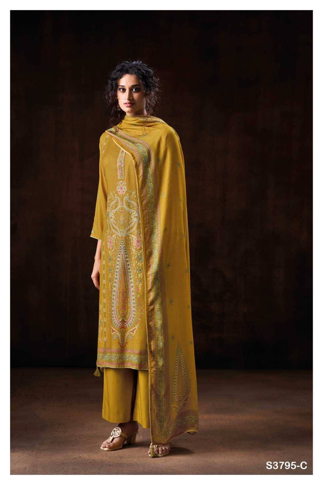 Shaista-3795 By Ganga Fashion 3795-A To 3795-C Series Beautiful Festive Suits Stylish Colorful Fancy Casual Wear & Ethnic Wear Pure Pashmina Print Dresses At Wholesale Price