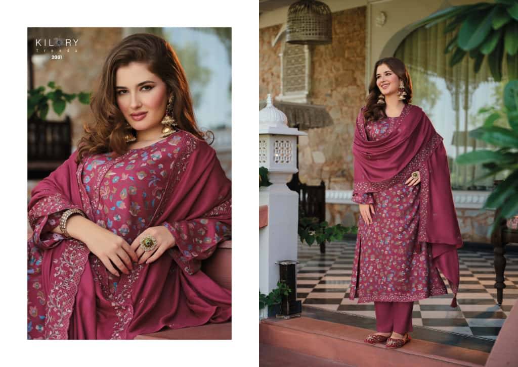 Freya By Kilory 2081 To 2086 Series Beautiful Festive Suits Colorful Stylish Fancy Casual Wear & Ethnic Wear Pure Viscose Pashmina Dresses At Wholesale Price