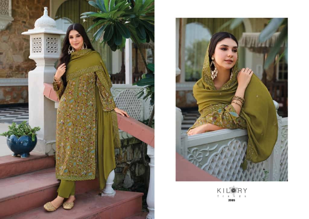 Freya By Kilory 2081 To 2086 Series Beautiful Festive Suits Colorful Stylish Fancy Casual Wear & Ethnic Wear Pure Viscose Pashmina Dresses At Wholesale Price