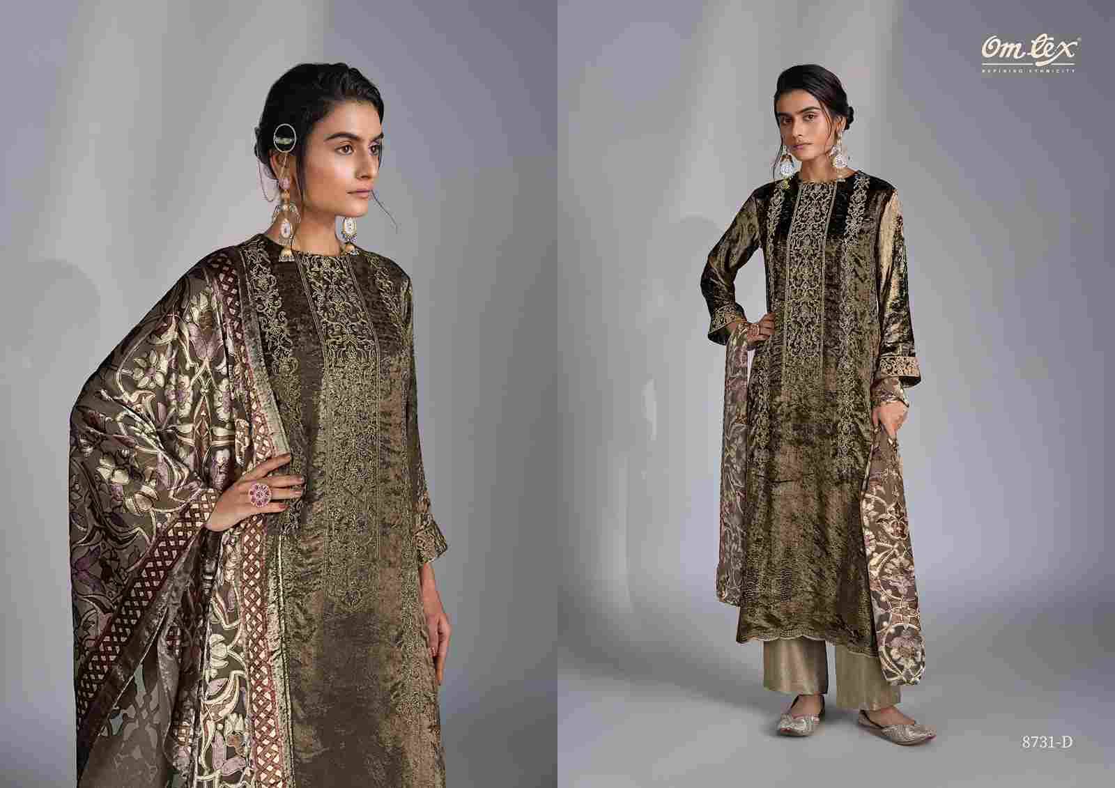 Ritha Vol-34 By Om Tex 8731-A To 8731-D Series Beautiful Festive Suits Colorful Stylish Fancy Casual Wear & Ethnic Wear Viscose Velvet Dresses At Wholesale Price