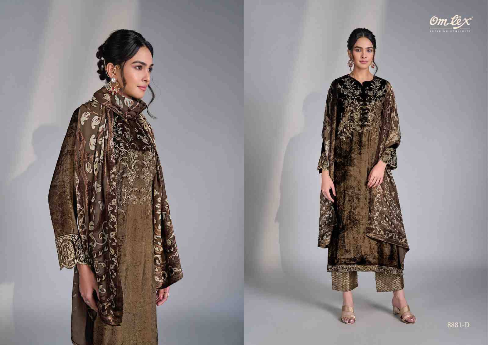 Ritha Vol-35 By Om Tex 8881-A To 8881-D Series Beautiful Festive Suits Colorful Stylish Fancy Casual Wear & Ethnic Wear Viscose Velvet Dresses At Wholesale Price