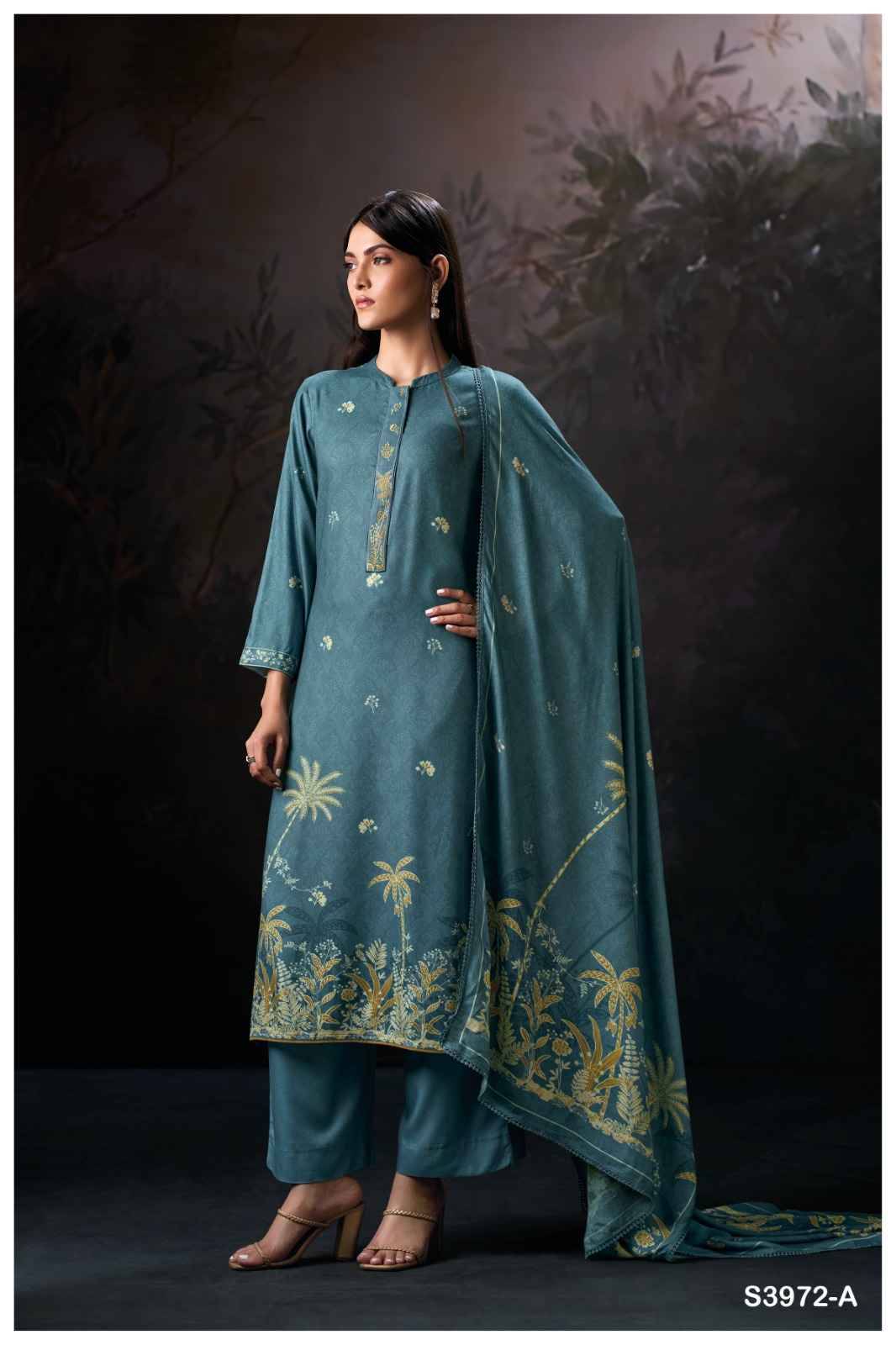Gehna-3972 By Ganga Fashion 3972-A To 3972-D Series Beautiful Festive Suits Stylish Colorful Fancy Casual Wear & Ethnic Wear Premium Pashmina Print Dresses At Wholesale Price