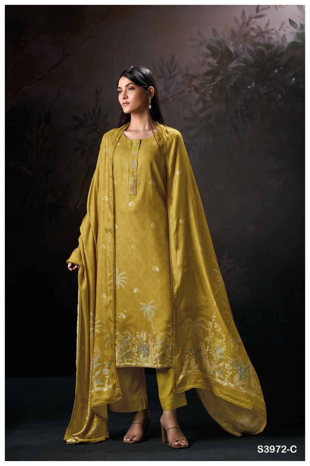 Gehna-3972 By Ganga Fashion 3972-A To 3972-D Series Beautiful Festive Suits Stylish Colorful Fancy Casual Wear & Ethnic Wear Premium Pashmina Print Dresses At Wholesale Price