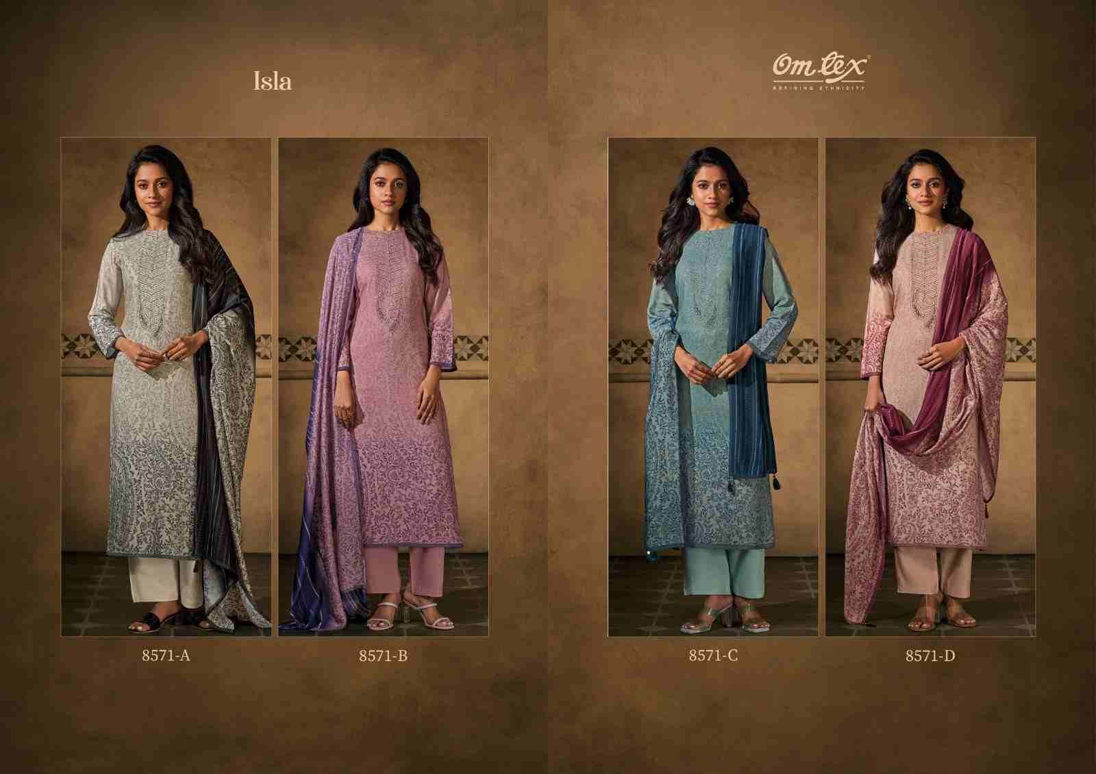 Isla By Om Tex 8571-A To 8571-D Series Beautiful Festive Suits Colorful Stylish Fancy Casual Wear & Ethnic Wear Pure Pashmina Dresses At Wholesale Price