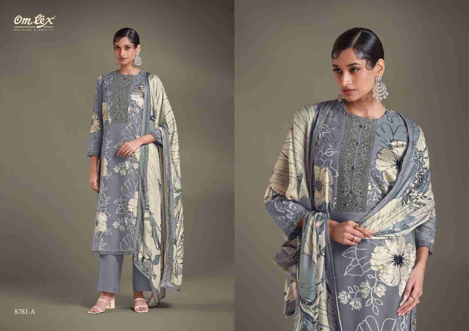 Aisha By Om Tex 8781-A To 8781-C Series Beautiful Festive Suits Colorful Stylish Fancy Casual Wear & Ethnic Wear Velvet Dresses At Wholesale Price