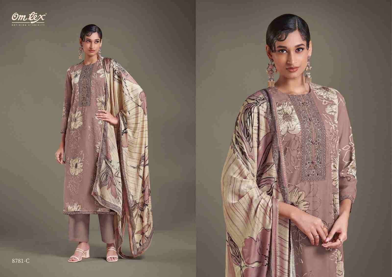 Aisha By Om Tex 8781-A To 8781-C Series Beautiful Festive Suits Colorful Stylish Fancy Casual Wear & Ethnic Wear Velvet Dresses At Wholesale Price