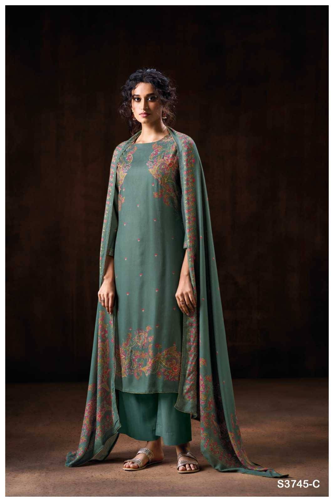 Darsie-3745 By Ganga Fashion 3745-A To 3745-D Series Beautiful Festive Suits Stylish Colorful Fancy Casual Wear & Ethnic Wear Premium Pashmina Print Dresses At Wholesale Price