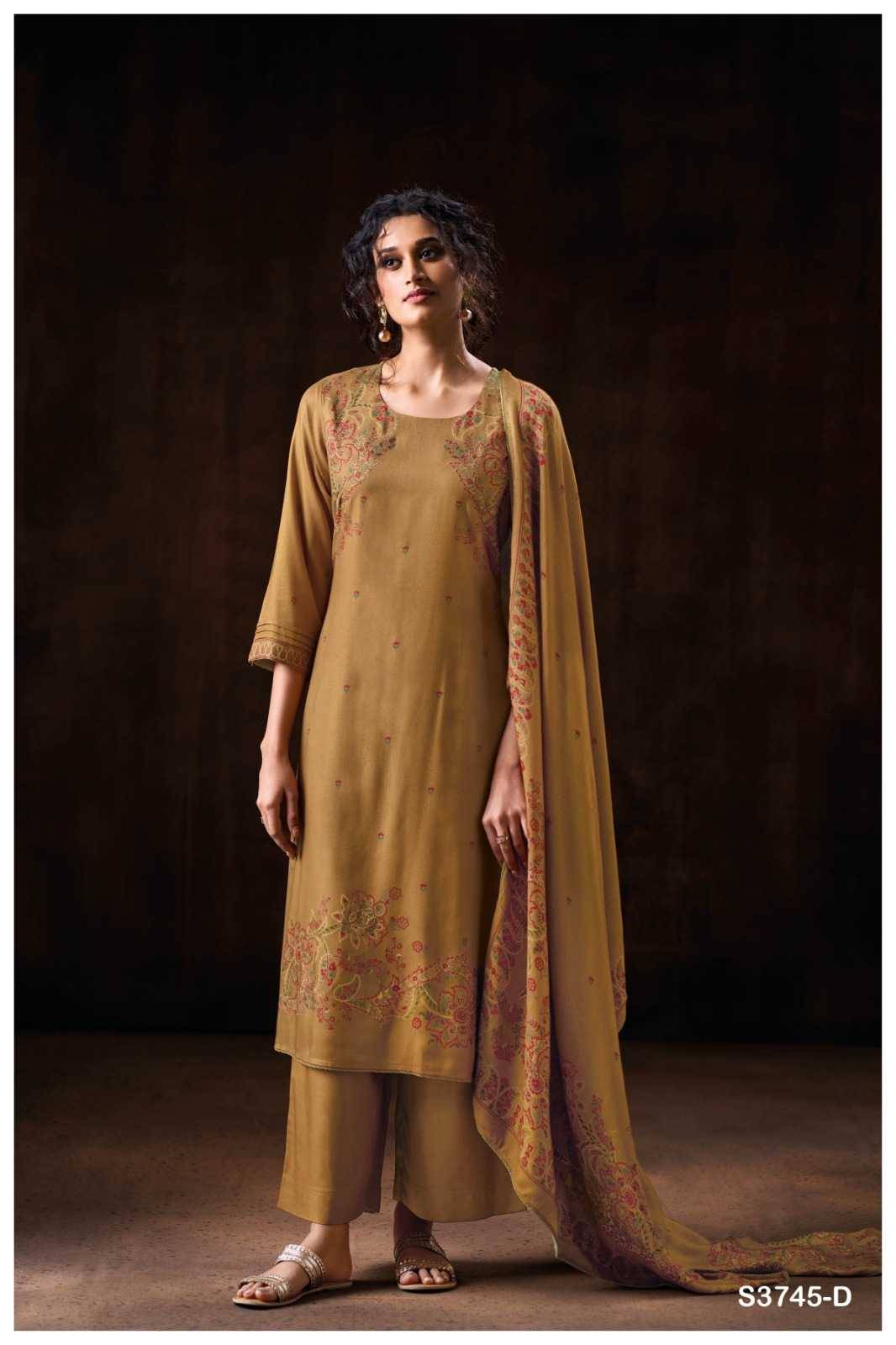 Darsie-3745 By Ganga Fashion 3745-A To 3745-D Series Beautiful Festive Suits Stylish Colorful Fancy Casual Wear & Ethnic Wear Premium Pashmina Print Dresses At Wholesale Price