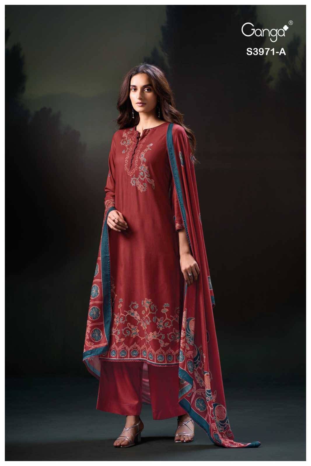 Evani-3791 By Ganga Fashion 3791-A To 3791-D Series Beautiful Festive Suits Stylish Colorful Fancy Casual Wear & Ethnic Wear Premium Pashmina Print Dresses At Wholesale Price
