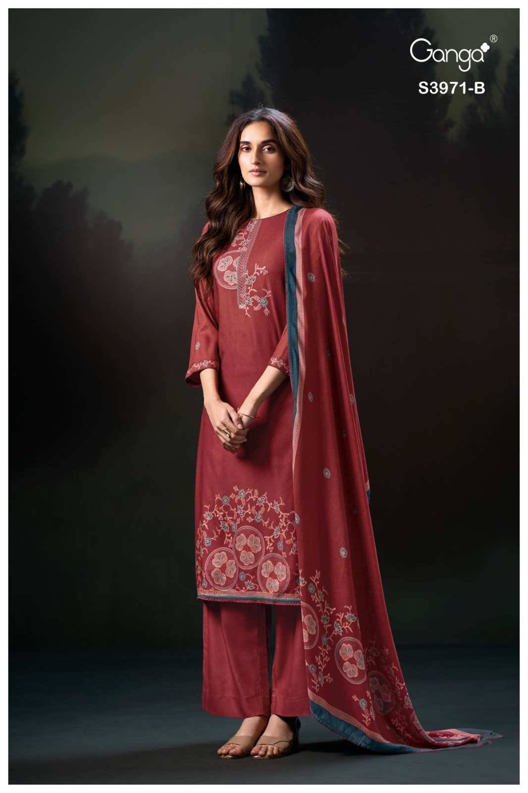 Evani-3791 By Ganga Fashion 3791-A To 3791-D Series Beautiful Festive Suits Stylish Colorful Fancy Casual Wear & Ethnic Wear Premium Pashmina Print Dresses At Wholesale Price