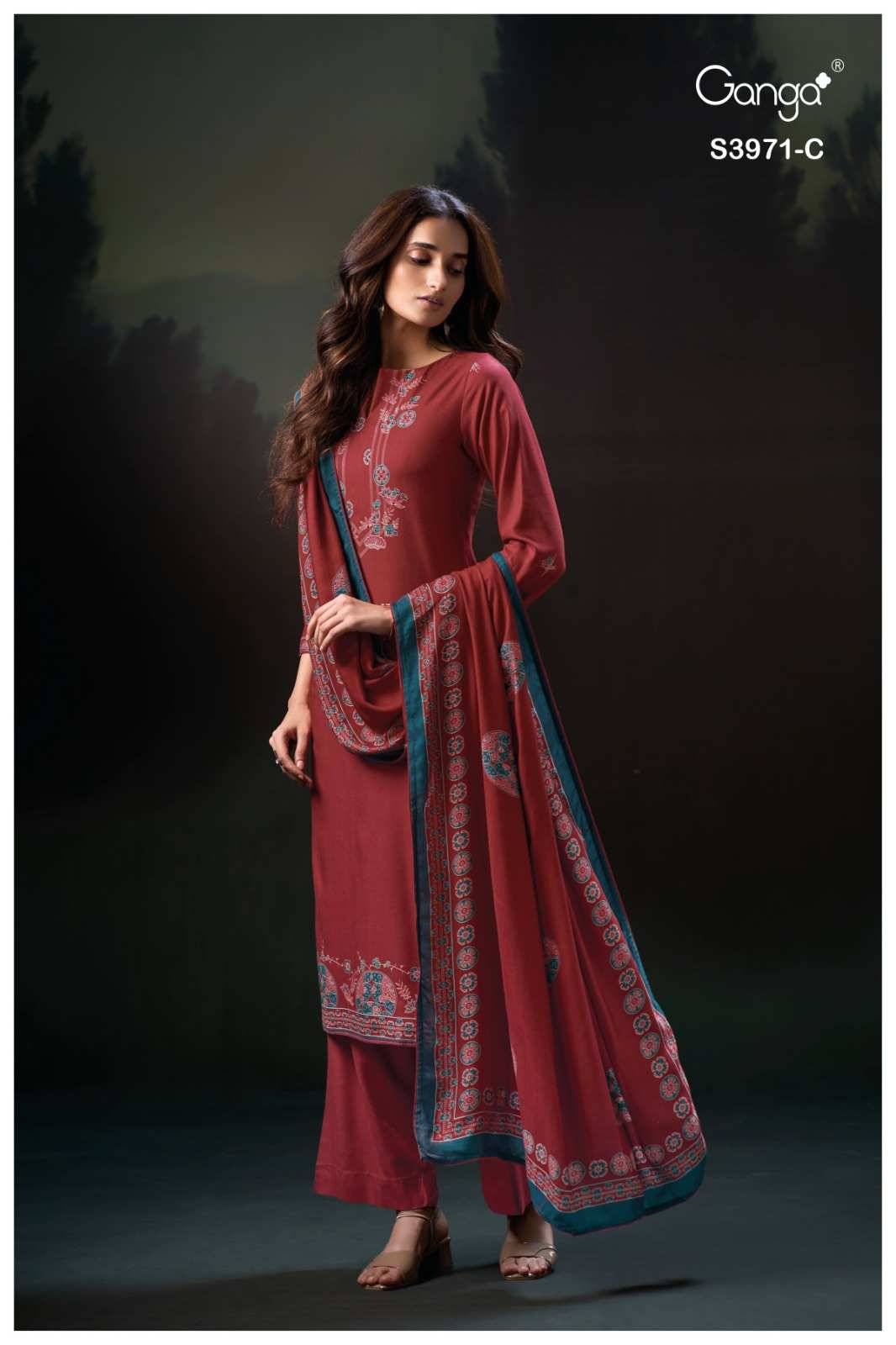 Evani-3791 By Ganga Fashion 3791-A To 3791-D Series Beautiful Festive Suits Stylish Colorful Fancy Casual Wear & Ethnic Wear Premium Pashmina Print Dresses At Wholesale Price