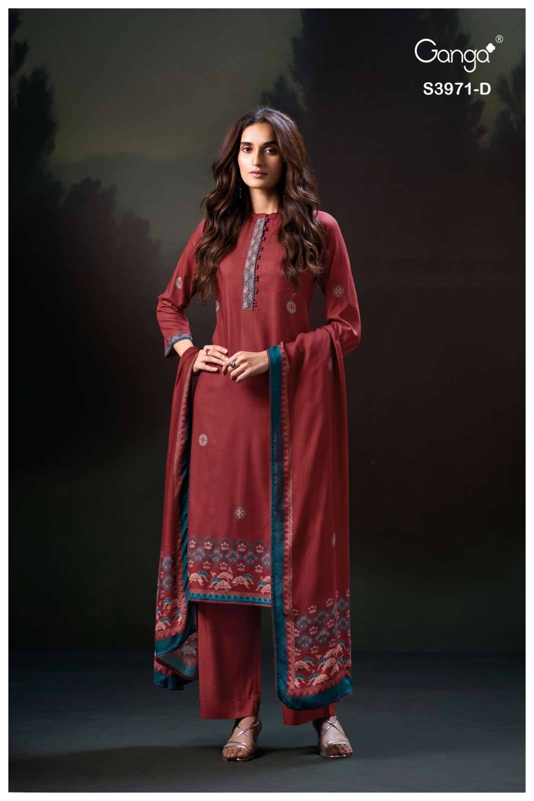 Evani-3791 By Ganga Fashion 3791-A To 3791-D Series Beautiful Festive Suits Stylish Colorful Fancy Casual Wear & Ethnic Wear Premium Pashmina Print Dresses At Wholesale Price