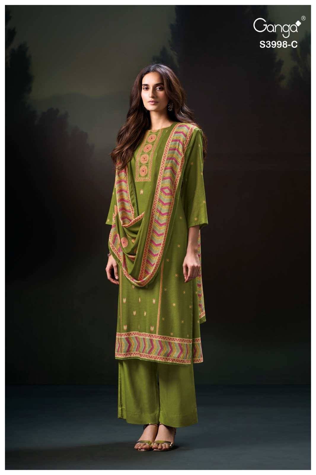Quira-3998 By Ganga Fashion 3998-A To 3998-D Series Beautiful Festive Suits Stylish Colorful Fancy Casual Wear & Ethnic Wear Pure Pashmina Print Dresses At Wholesale Price
