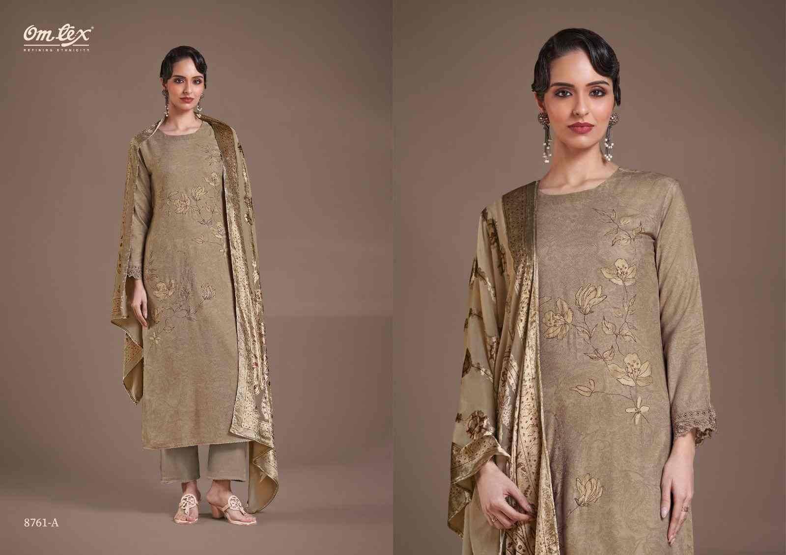Nimaya Vol-2 By Om Tex 8761-A To 8761-D Series Beautiful Festive Suits Colorful Stylish Fancy Casual Wear & Ethnic Wear Pure Pashmina Dresses At Wholesale Price