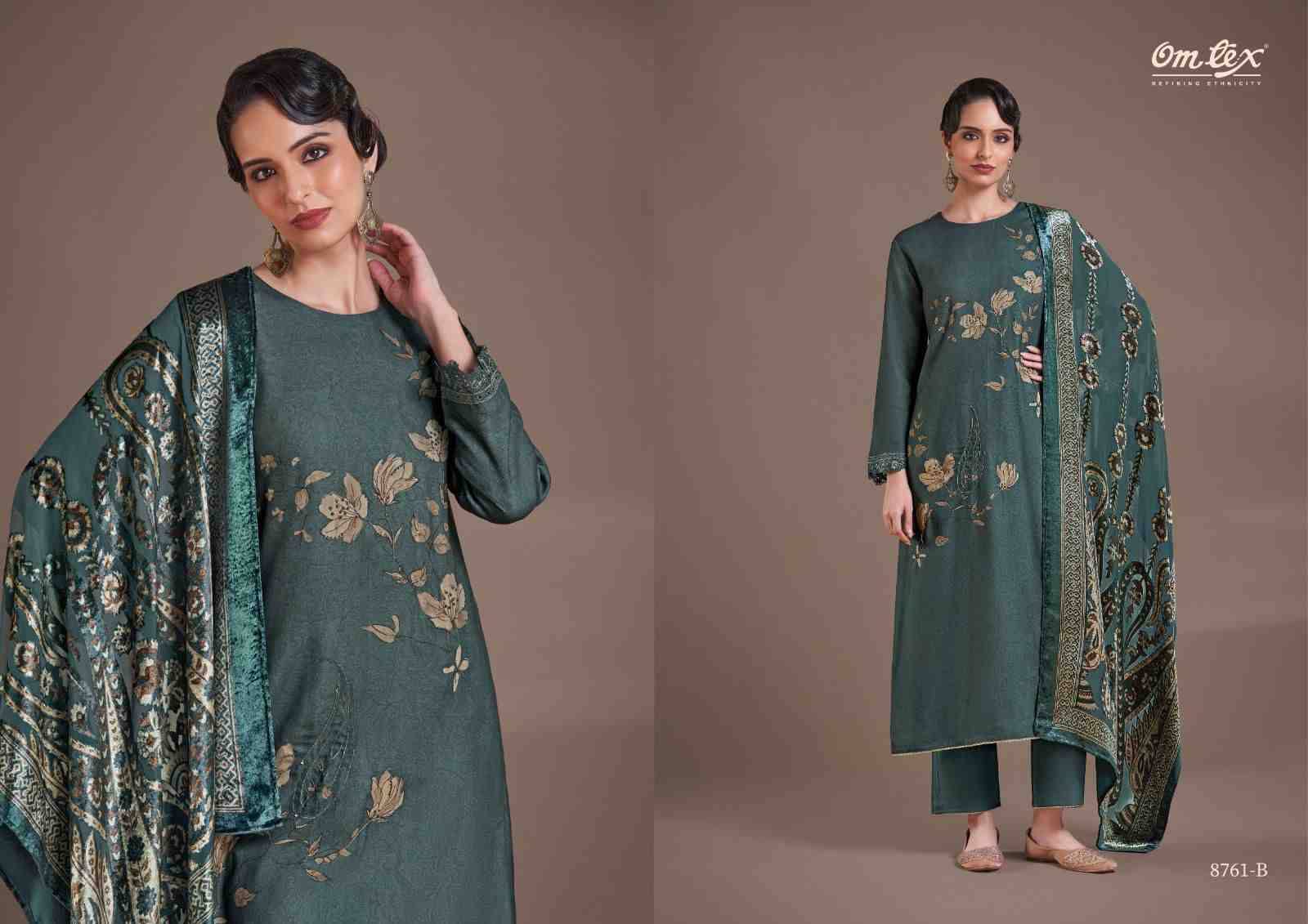 Nimaya Vol-2 By Om Tex 8761-A To 8761-D Series Beautiful Festive Suits Colorful Stylish Fancy Casual Wear & Ethnic Wear Pure Pashmina Dresses At Wholesale Price