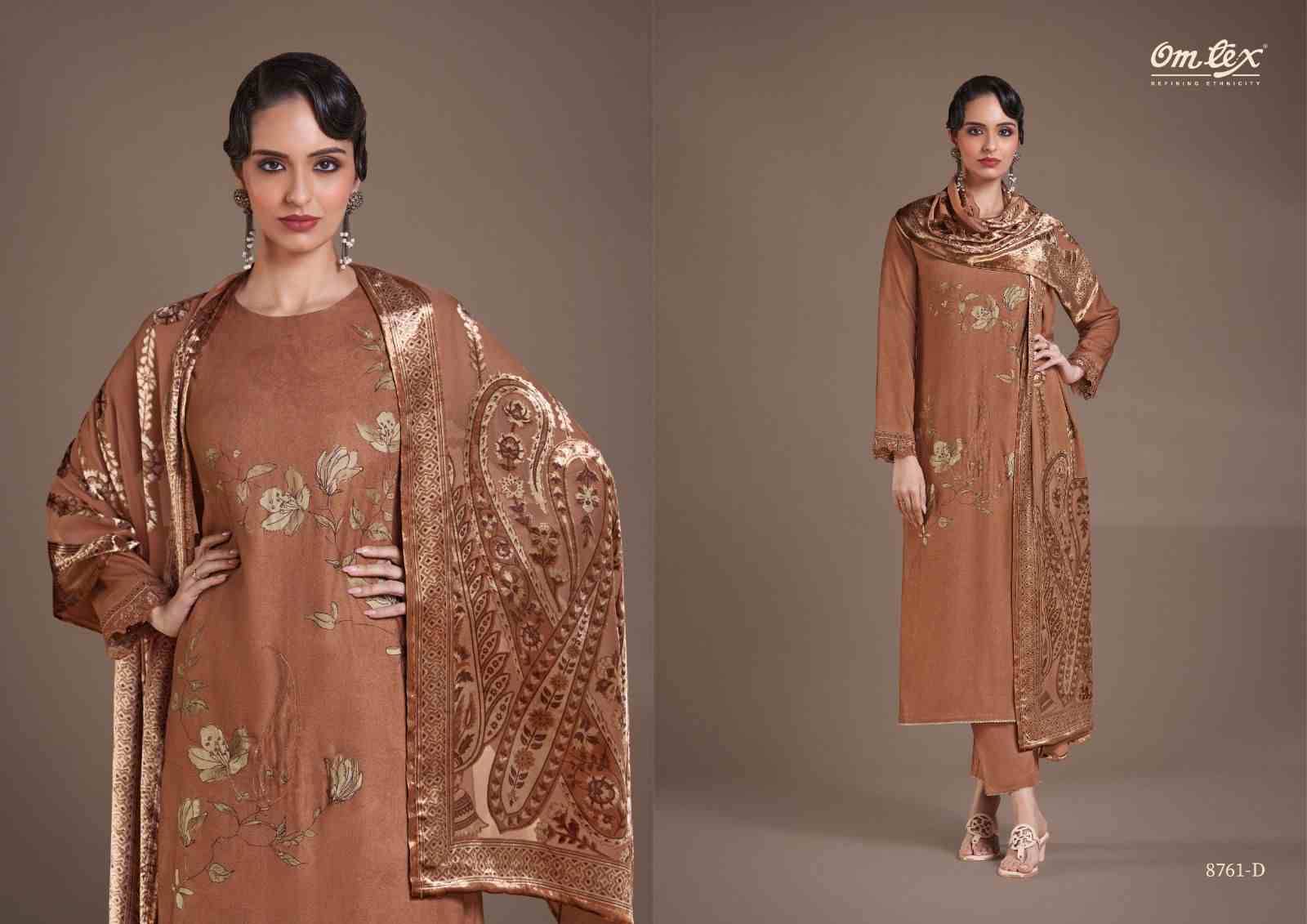 Nimaya Vol-2 By Om Tex 8761-A To 8761-D Series Beautiful Festive Suits Colorful Stylish Fancy Casual Wear & Ethnic Wear Pure Pashmina Dresses At Wholesale Price