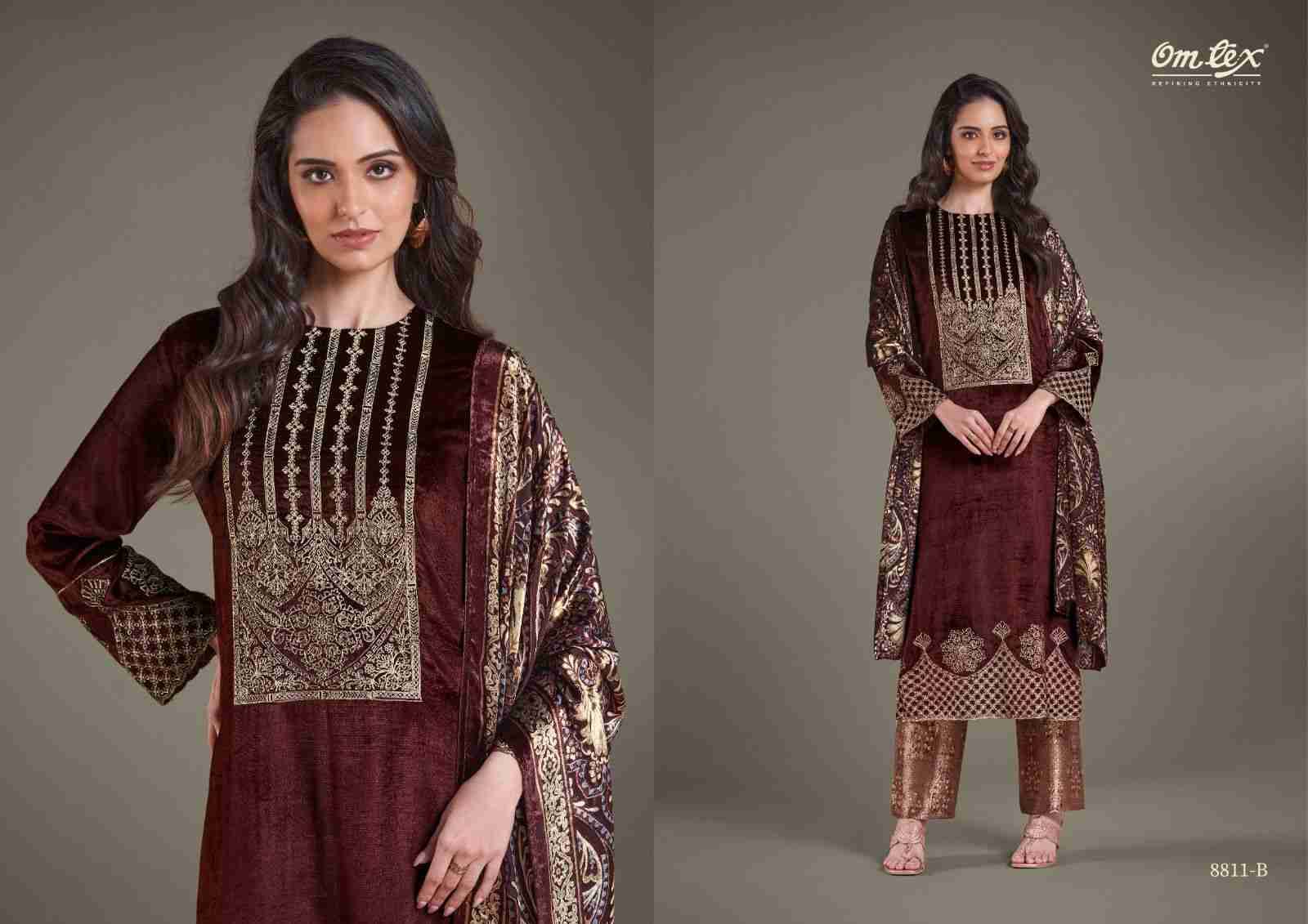 Ritha Vol-26 By Om Tex 8811-A To 8811-D Series Beautiful Festive Suits Colorful Stylish Fancy Casual Wear & Ethnic Wear Viscose Velvet Dresses At Wholesale Price