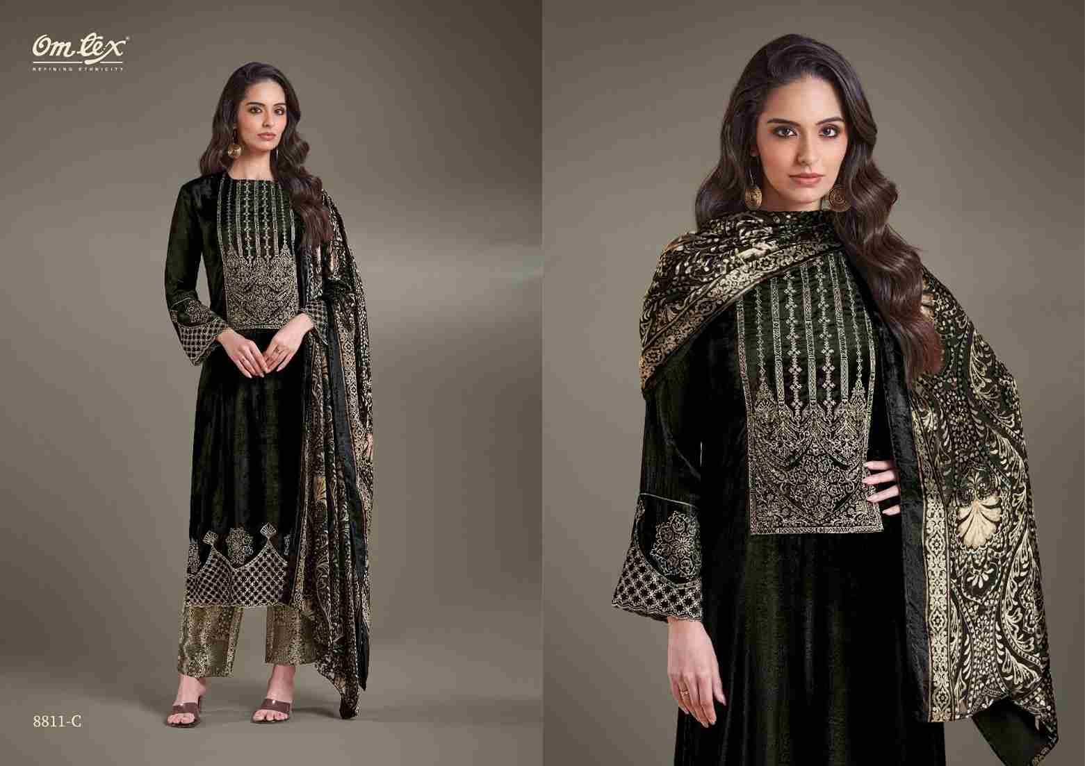 Ritha Vol-26 By Om Tex 8811-A To 8811-D Series Beautiful Festive Suits Colorful Stylish Fancy Casual Wear & Ethnic Wear Viscose Velvet Dresses At Wholesale Price