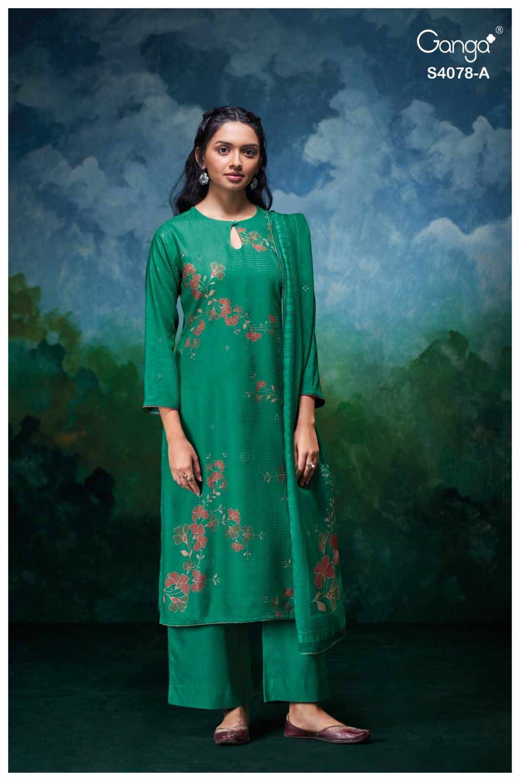 Givara-4078 By Ganga Fashion 4078-A To 4078-D Series Beautiful Festive Suits Stylish Colorful Fancy Casual Wear & Ethnic Wear Pure Pashmina Print Dresses At Wholesale Price
