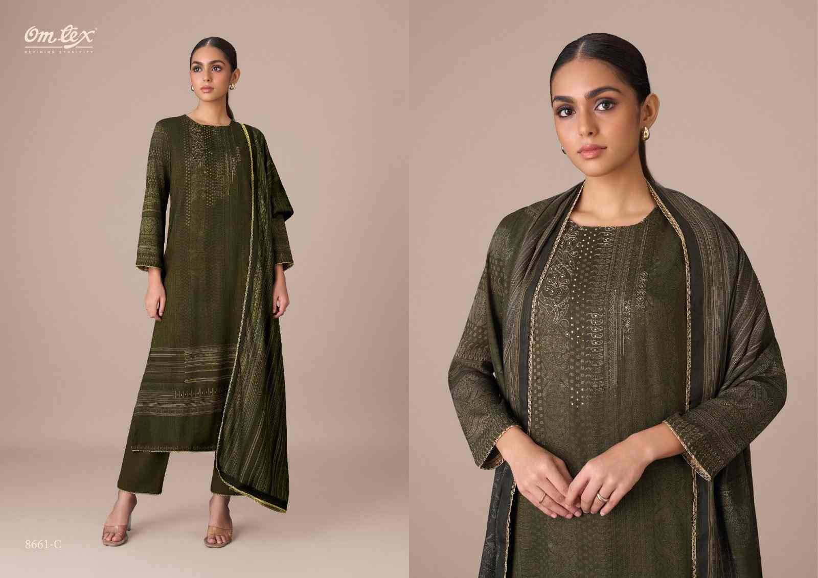 Clara By Om Tex 8661-A To 8661-D Series Beautiful Festive Suits Colorful Stylish Fancy Casual Wear & Ethnic Wear Twill Dresses At Wholesale Price