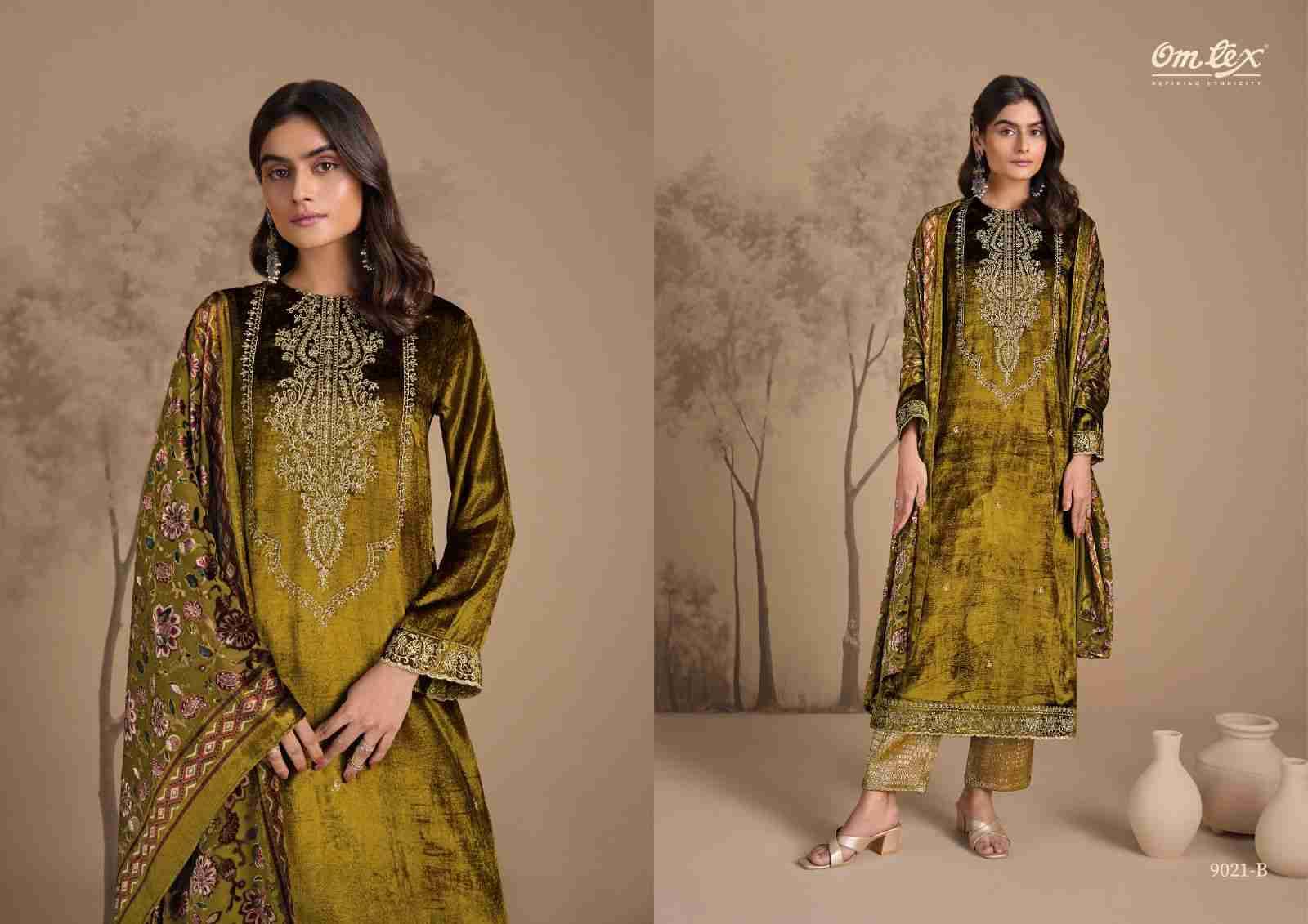 Ritha Vol-33 By Om Tex 9021-A To 9021-D Series Beautiful Festive Suits Colorful Stylish Fancy Casual Wear & Ethnic Wear Viscose Velvet Dresses At Wholesale Price
