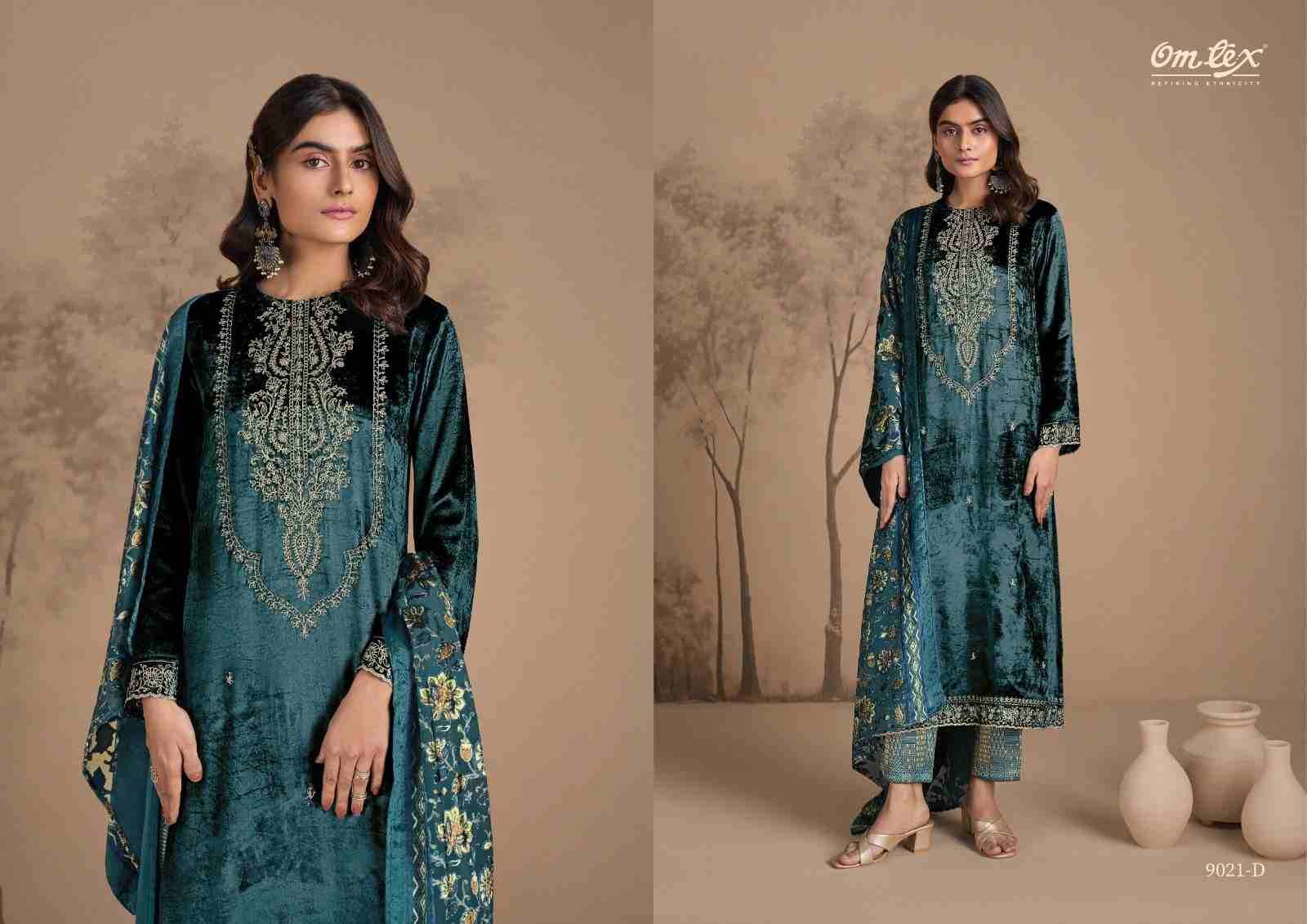 Ritha Vol-33 By Om Tex 9021-A To 9021-D Series Beautiful Festive Suits Colorful Stylish Fancy Casual Wear & Ethnic Wear Viscose Velvet Dresses At Wholesale Price