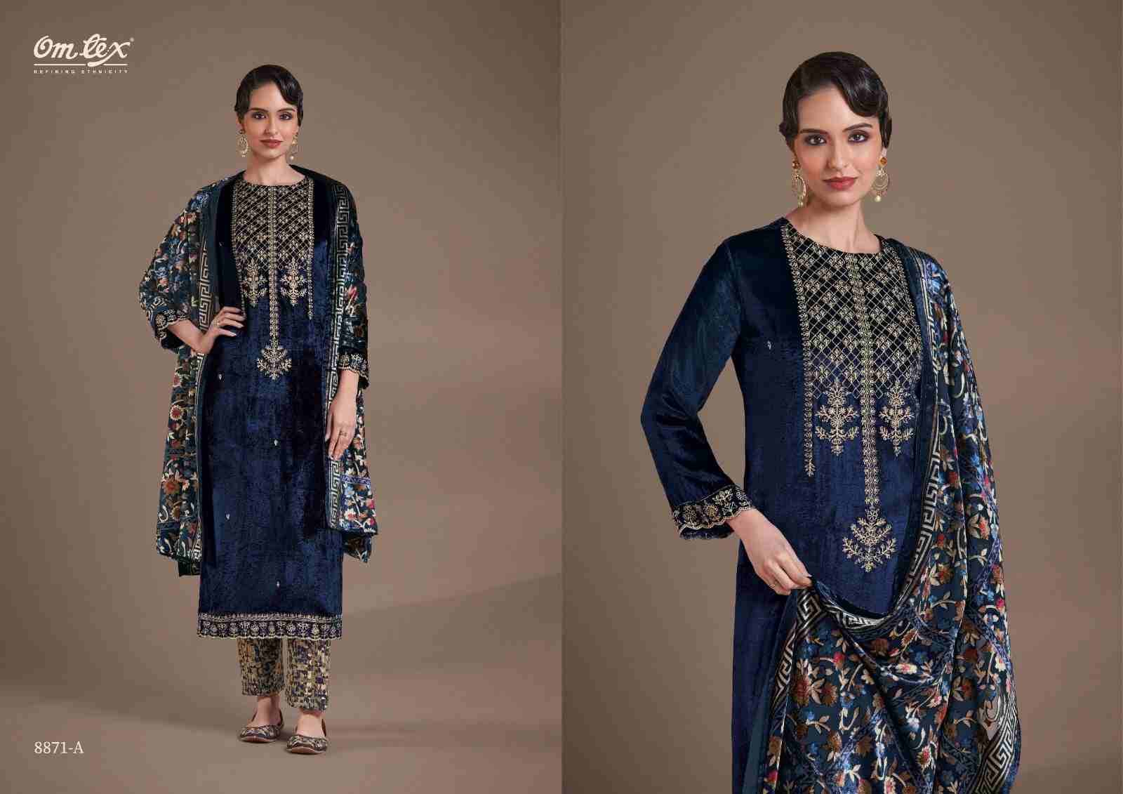 Ritha Vol-29 By Om Tex 8871-A To 8871-D Series Beautiful Festive Suits Colorful Stylish Fancy Casual Wear & Ethnic Wear Viscose Velvet Dresses At Wholesale Price