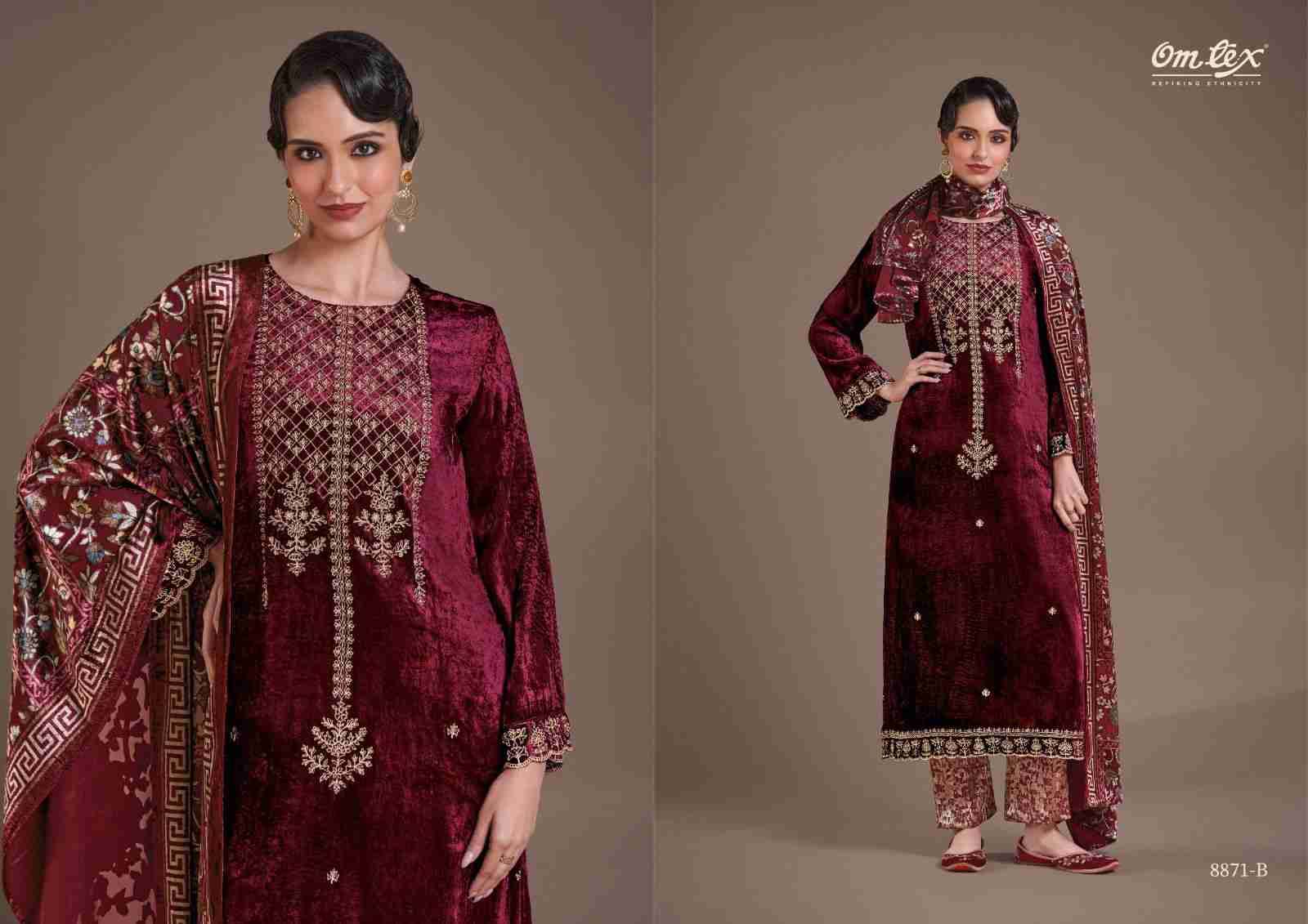 Ritha Vol-29 By Om Tex 8871-A To 8871-D Series Beautiful Festive Suits Colorful Stylish Fancy Casual Wear & Ethnic Wear Viscose Velvet Dresses At Wholesale Price