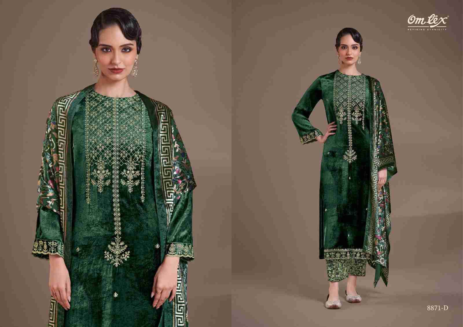 Ritha Vol-29 By Om Tex 8871-A To 8871-D Series Beautiful Festive Suits Colorful Stylish Fancy Casual Wear & Ethnic Wear Viscose Velvet Dresses At Wholesale Price