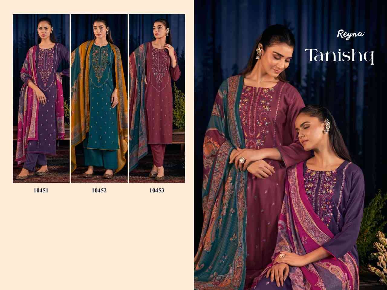 Tanishq By Reyna 10451 To 10453 Series Beautiful Festive Suits Colorful Stylish Fancy Casual Wear & Ethnic Wear Pure Pashmina Dresses At Wholesale Price