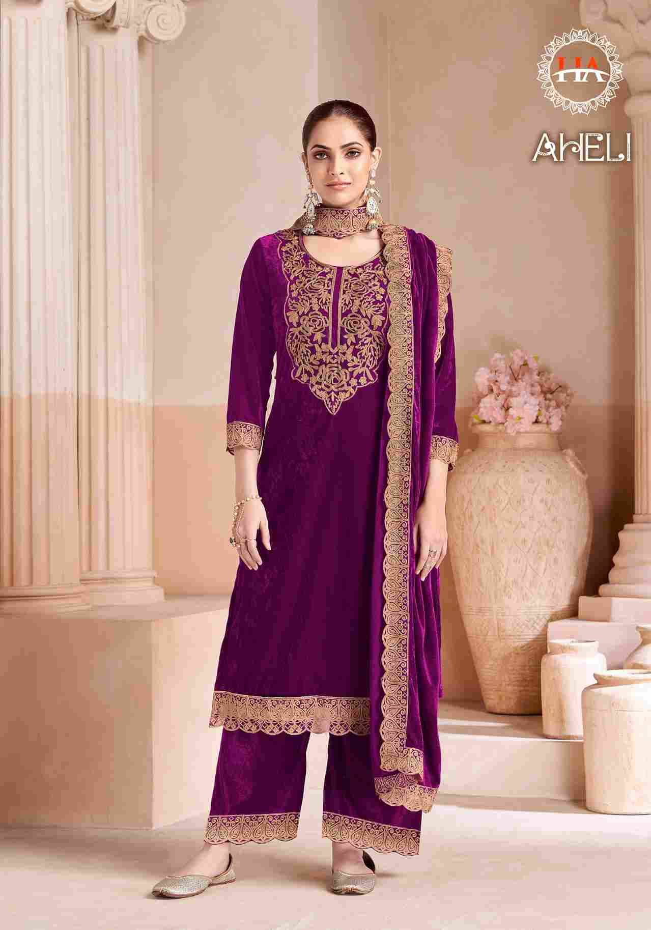 Aheli By Harshit Fashion Hub 2123-927-01 To 2123-927-06 Series Beautiful Festive Suits Stylish Fancy Colorful Casual Wear & Ethnic Wear Pure Velvet Dresses At Wholesale Price