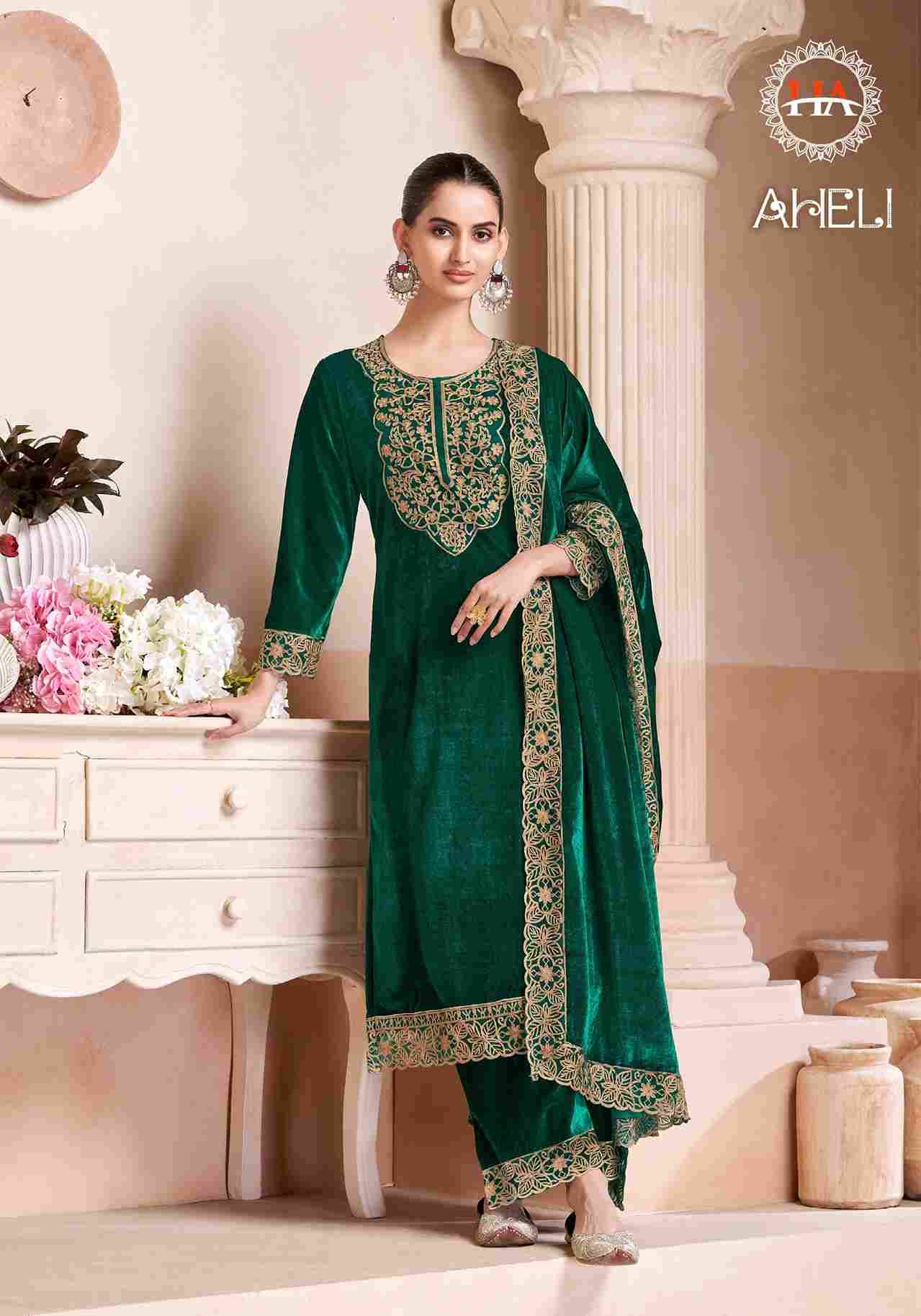 Aheli By Harshit Fashion Hub 2123-927-01 To 2123-927-06 Series Beautiful Festive Suits Stylish Fancy Colorful Casual Wear & Ethnic Wear Pure Velvet Dresses At Wholesale Price