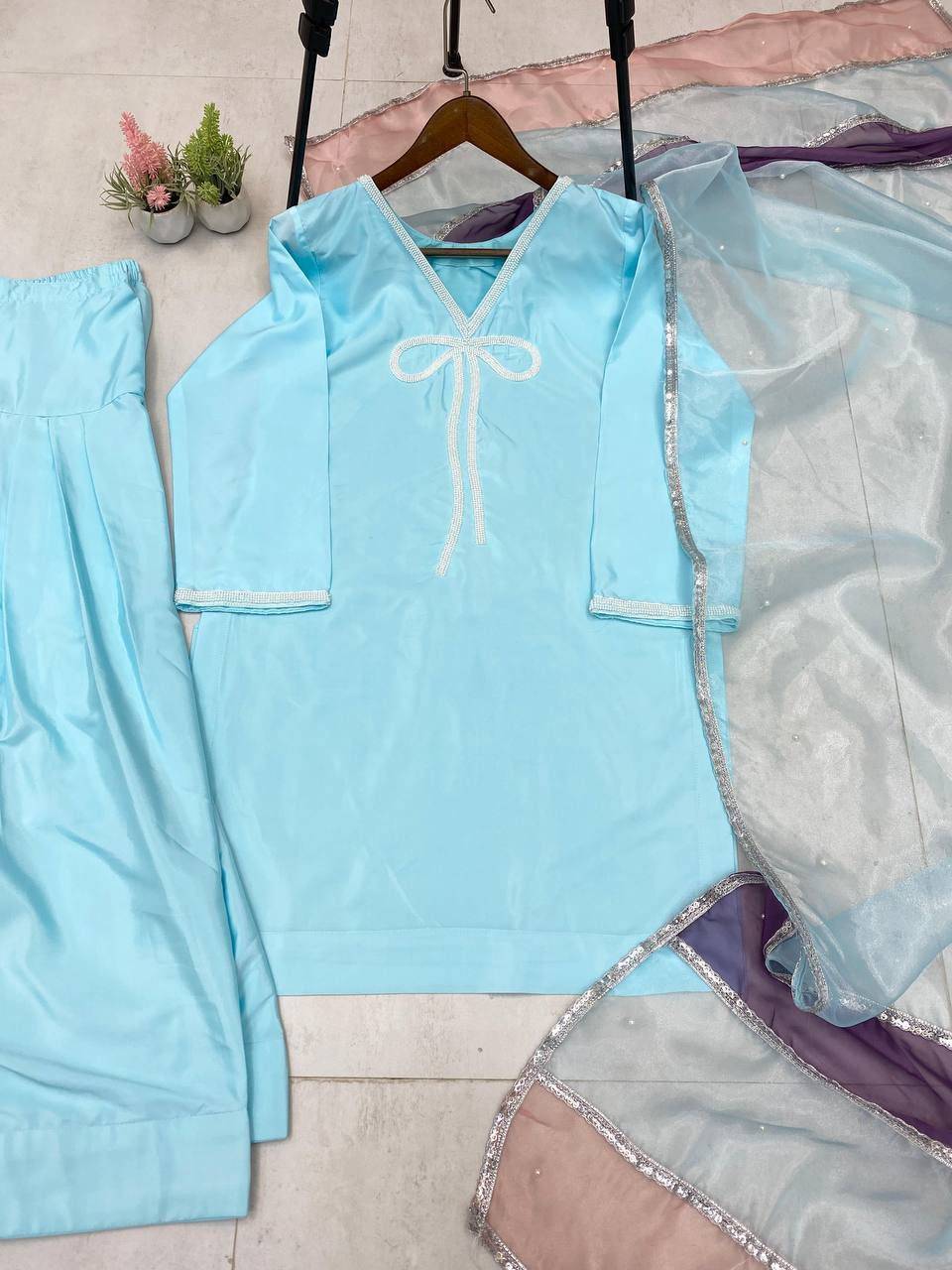 Le-1955 By Fashid Wholesale 01 To 04 Series Beautiful Colorful Fancy Wedding Collection Occasional Wear & Party Wear Moss Satin Organza Dresses At Wholesale Price