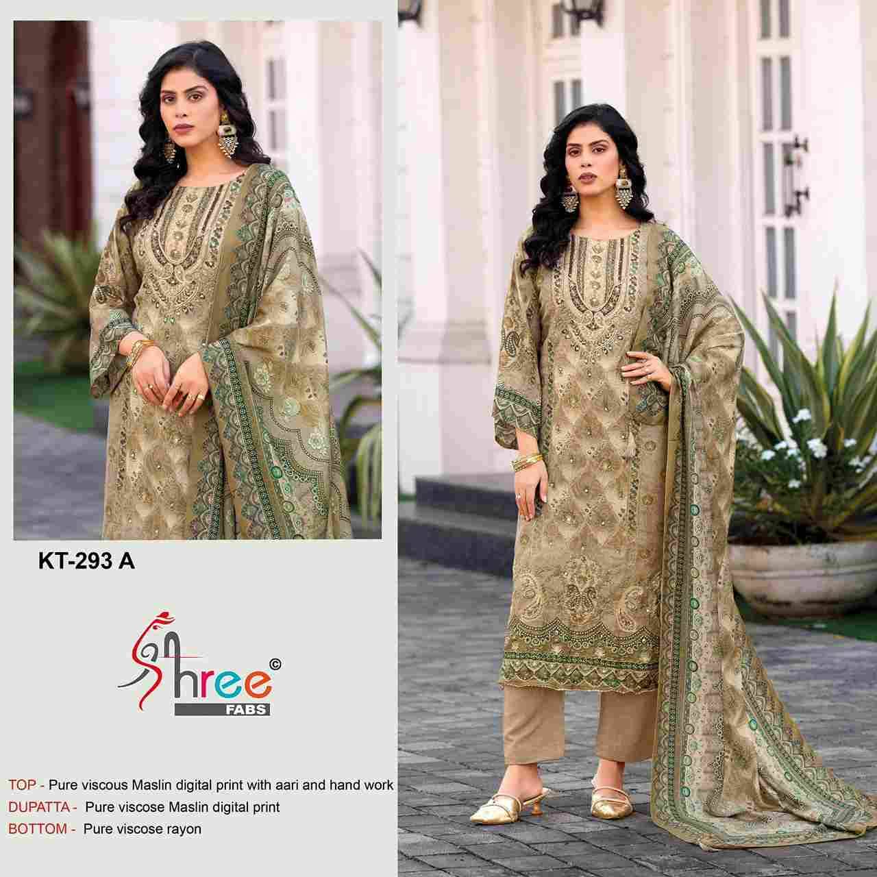 Shree Fabs Hit Design KT-293 Colours By Shree Fabs KT-293-A To KT-293-D Series Designer Pakistani Suits Beautiful Fancy Stylish Colorful Party Wear & Occasional Wear Pure Viscose Muslin Embroidery Dresses At Wholesale Price