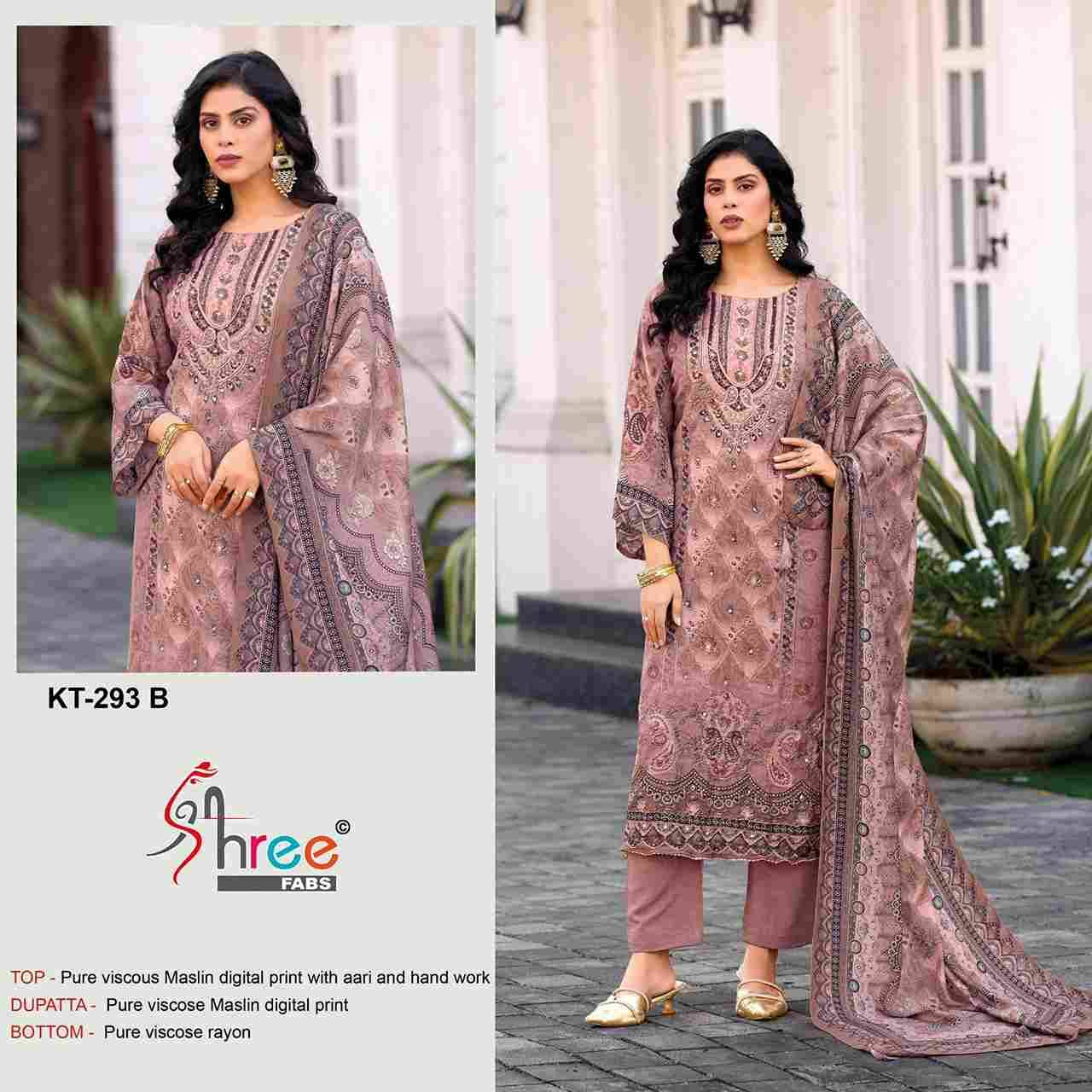 Shree Fabs Hit Design KT-293 Colours By Shree Fabs KT-293-A To KT-293-D Series Designer Pakistani Suits Beautiful Fancy Stylish Colorful Party Wear & Occasional Wear Pure Viscose Muslin Embroidery Dresses At Wholesale Price