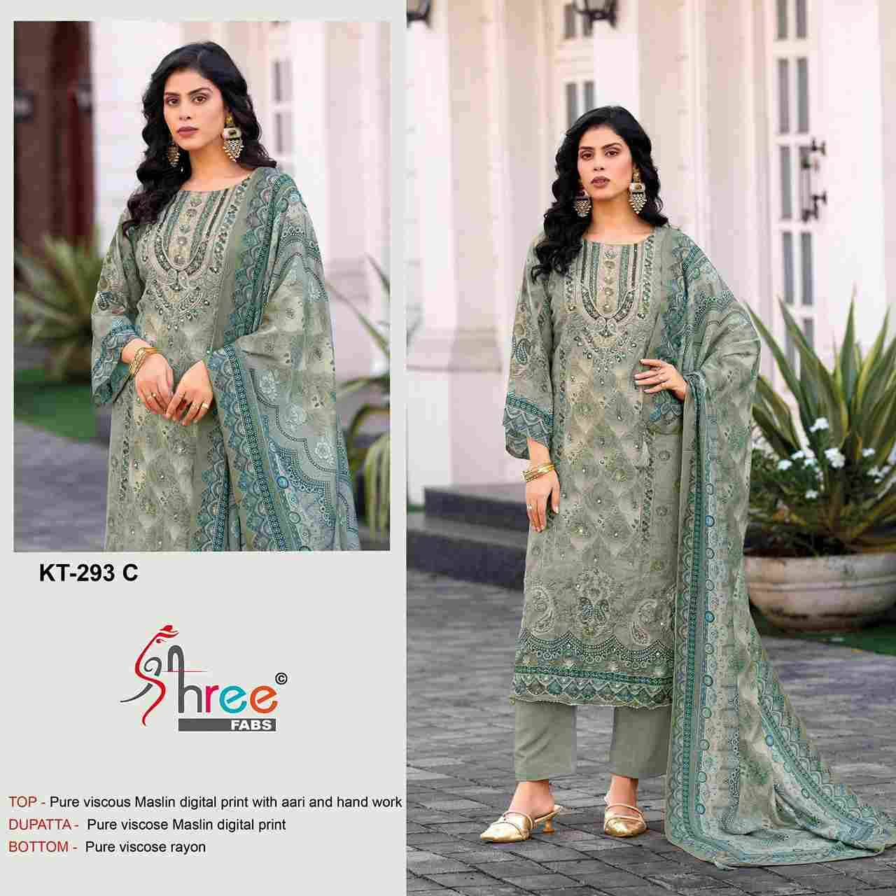 Shree Fabs Hit Design KT-293 Colours By Shree Fabs KT-293-A To KT-293-D Series Designer Pakistani Suits Beautiful Fancy Stylish Colorful Party Wear & Occasional Wear Pure Viscose Muslin Embroidery Dresses At Wholesale Price