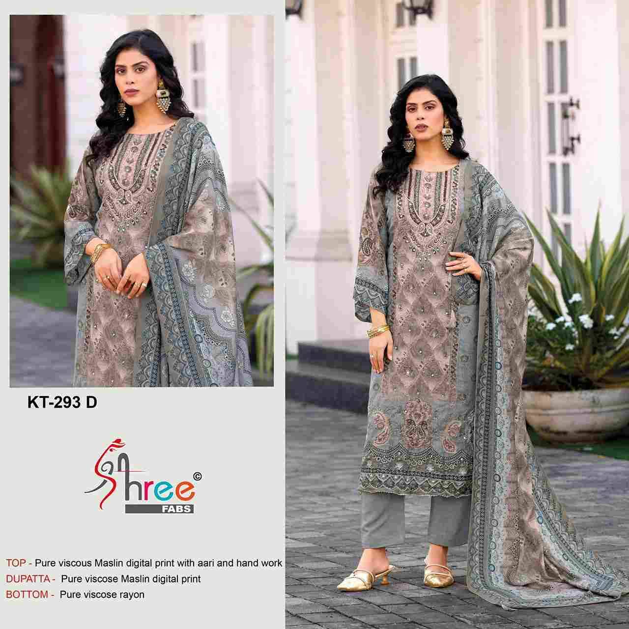 Shree Fabs Hit Design KT-293 Colours By Shree Fabs KT-293-A To KT-293-D Series Designer Pakistani Suits Beautiful Fancy Stylish Colorful Party Wear & Occasional Wear Pure Viscose Muslin Embroidery Dresses At Wholesale Price