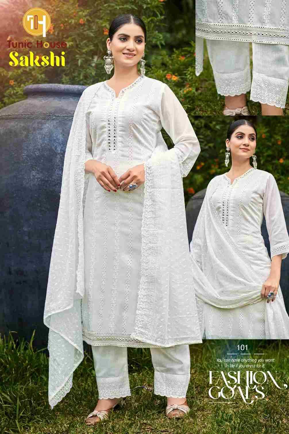 Sakshi By Tunic House 101 To 105 Series Beautiful Festive Suits Colorful Stylish Fancy Casual Wear & Ethnic Wear Cotton Dresses At Wholesale Price