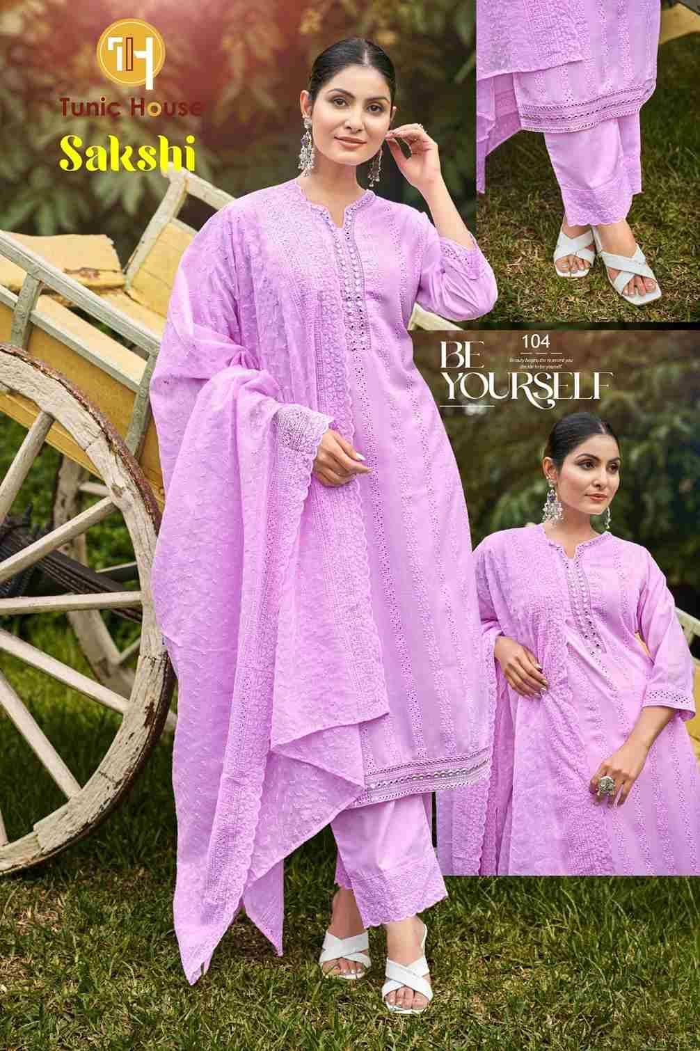 Sakshi By Tunic House 101 To 105 Series Beautiful Festive Suits Colorful Stylish Fancy Casual Wear & Ethnic Wear Cotton Dresses At Wholesale Price